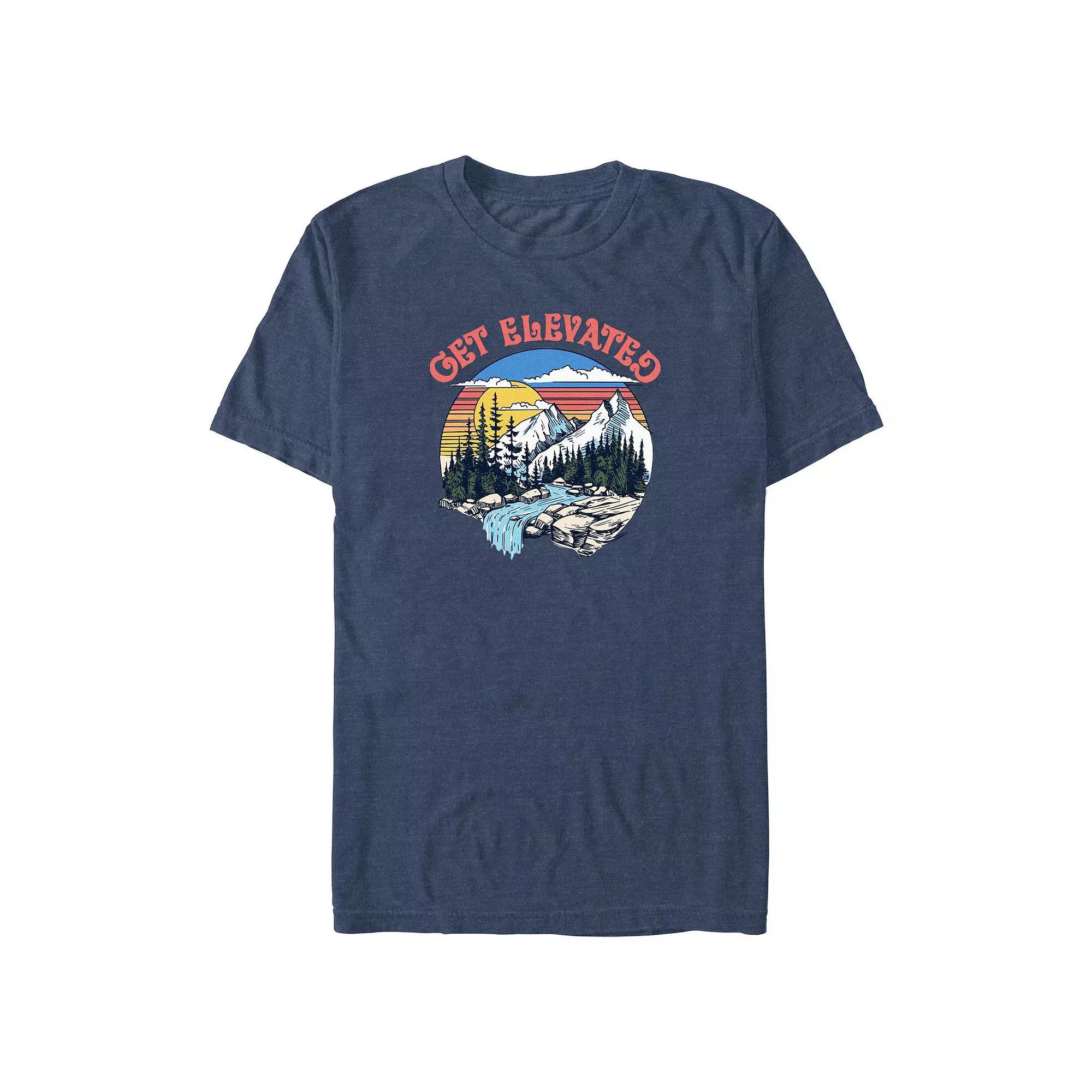 Big & Tall Get Elevated MountainView Stamp Graphic Tee, Men's, Size: 4XL Tall, Navy Grey Product Image