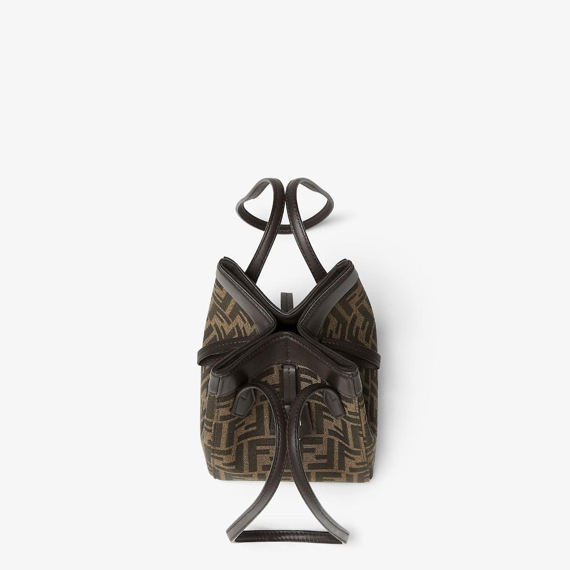 Fendi Origami MiniBrown FF jacquard fabric mini bag that can be transformed Product Image