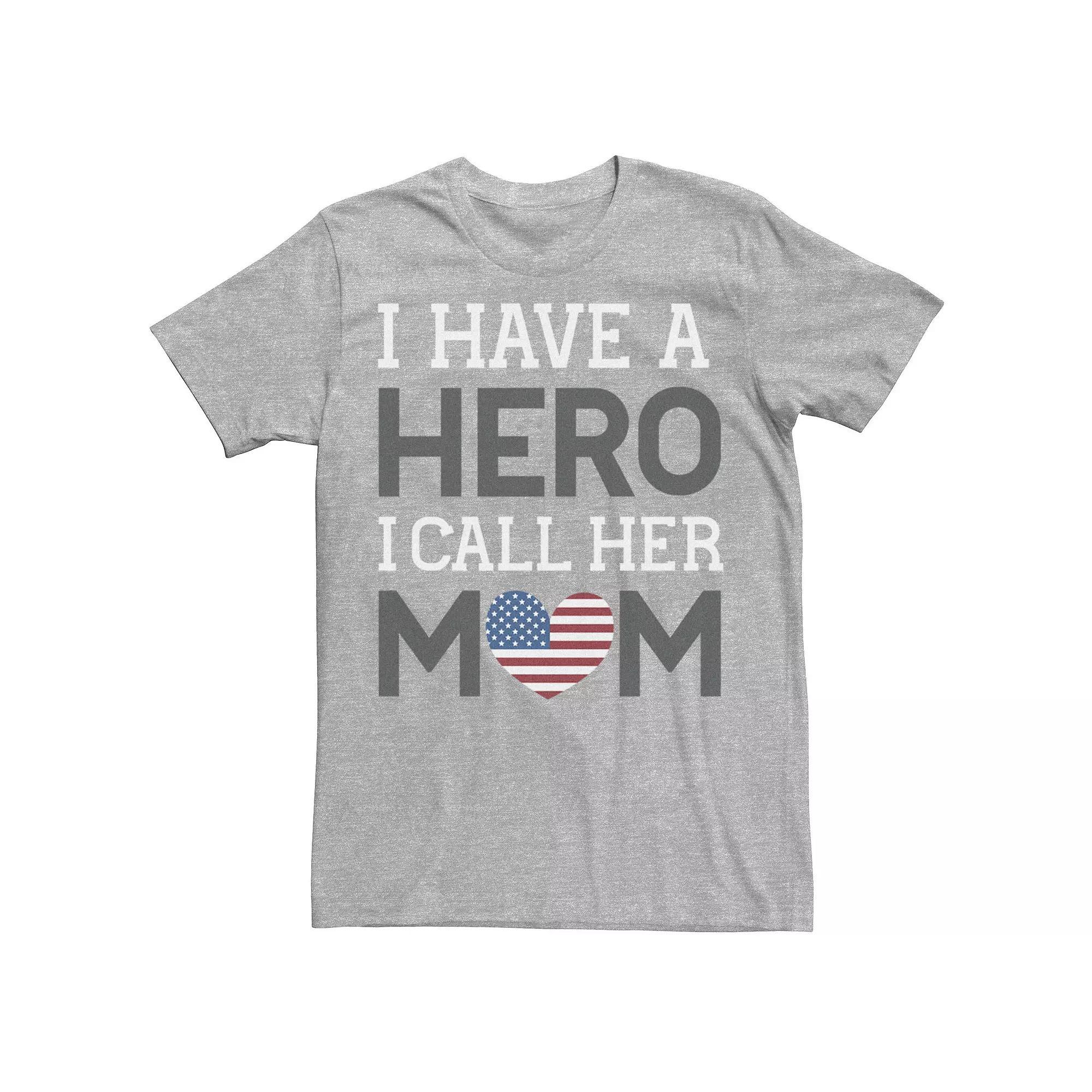 Men's Veterans Day "I Have A Hero I Call Her Mom" Tee, Size: Large, Athletic Grey Product Image