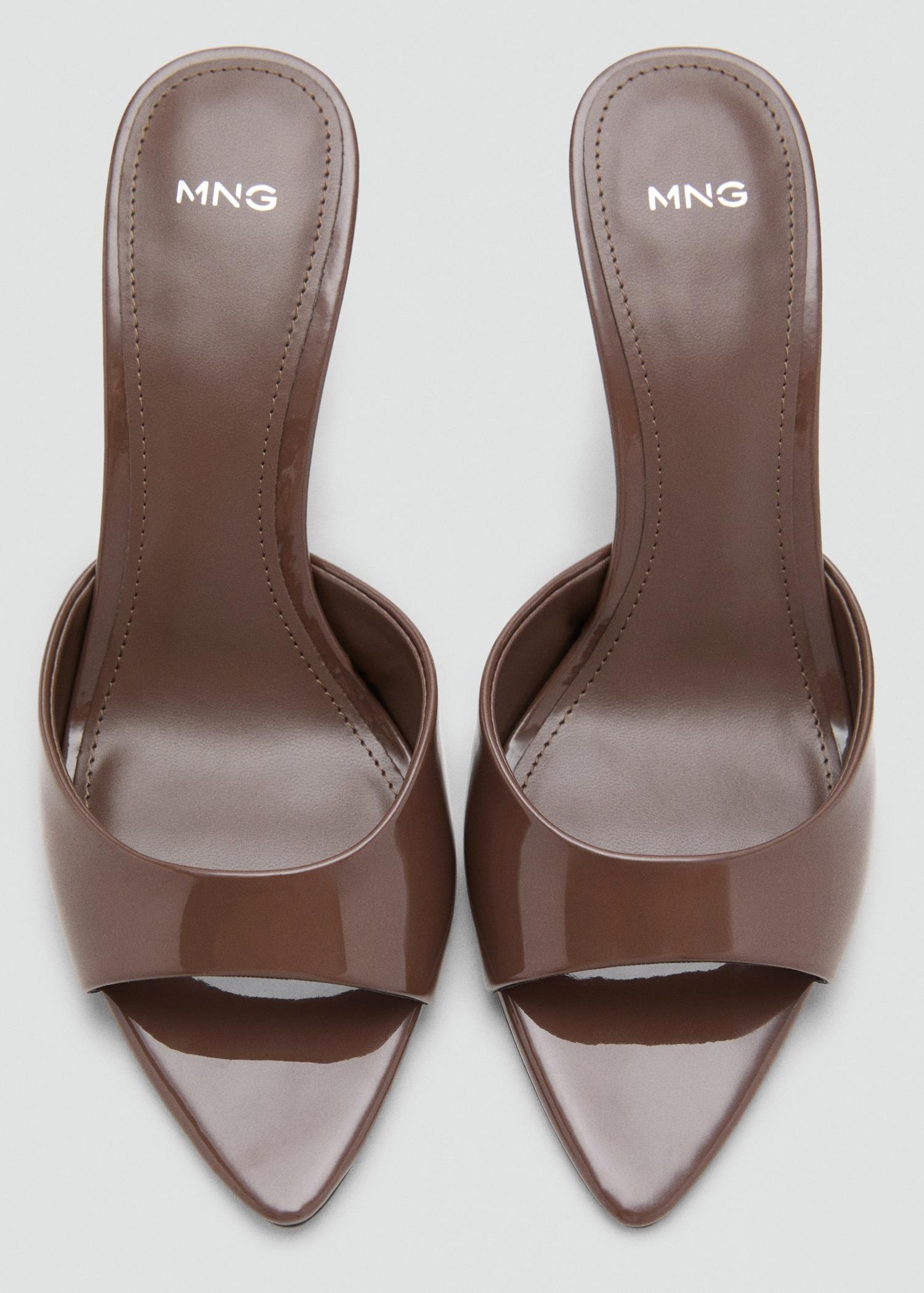 Patent leather effect heeled sandal - Women | MANGO USA Product Image