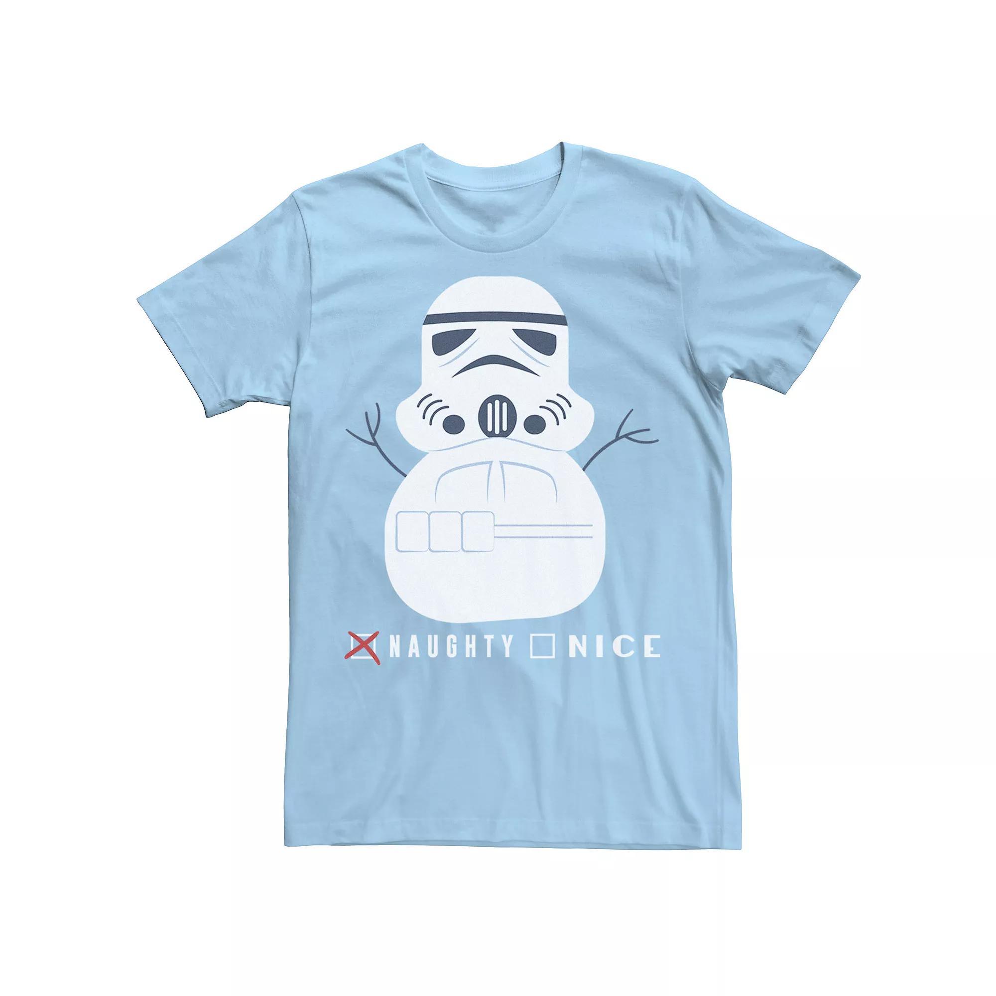 Men's Star Wars Stormtrooper Snowman Christmas Graphic Tee, Size: XXL, Light Blue Product Image