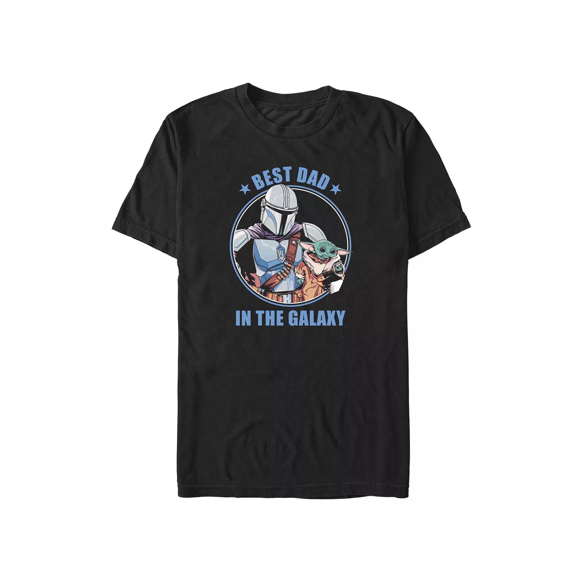 Big & Tall The Mandalorian Best Dad In The Galaxy Stamp Graphic Tee, Men's, Size: 4XL, Black Product Image