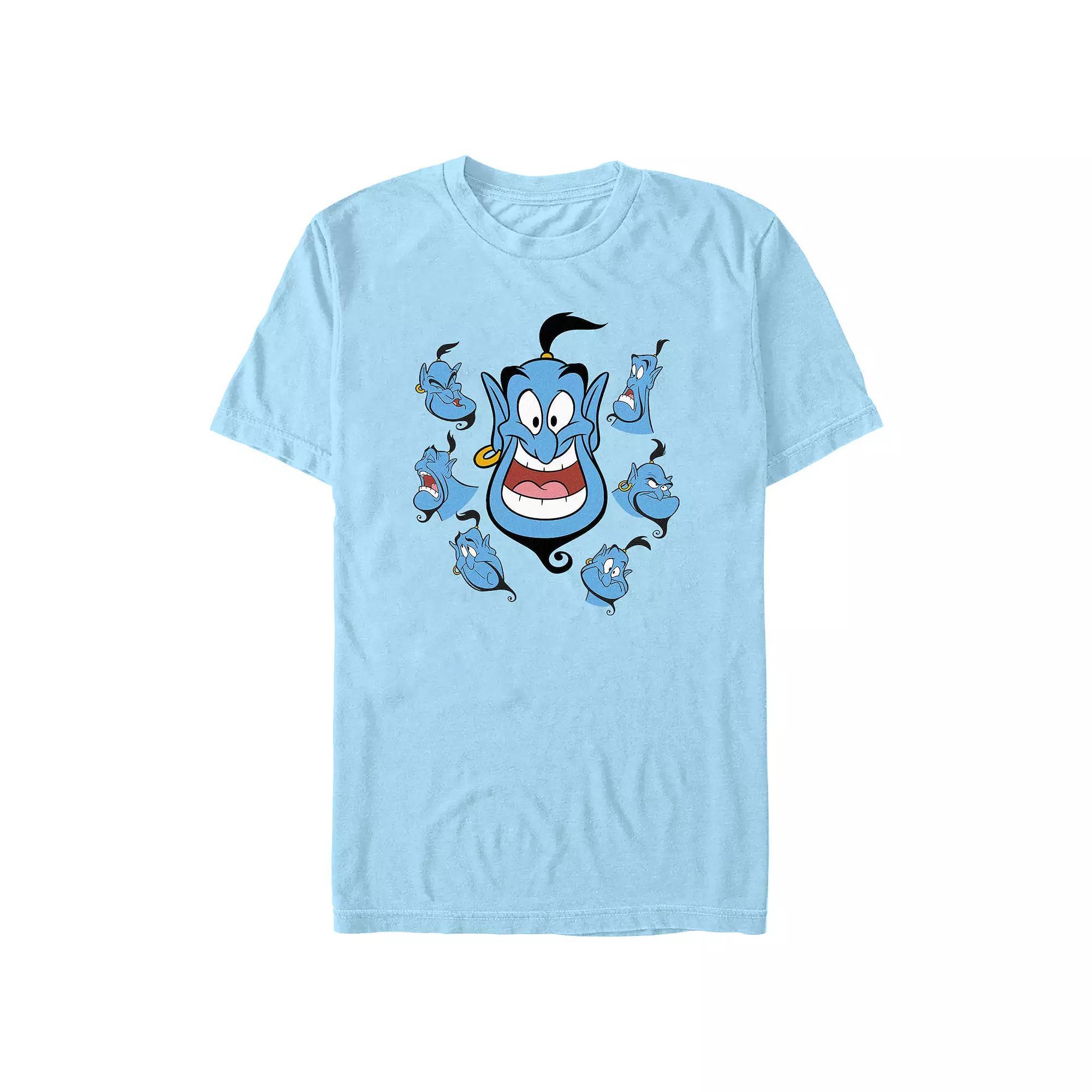 Disney's Aladdin Genie Funny Faces Men's Graphic Tee, Size: Large, Light Blue Product Image