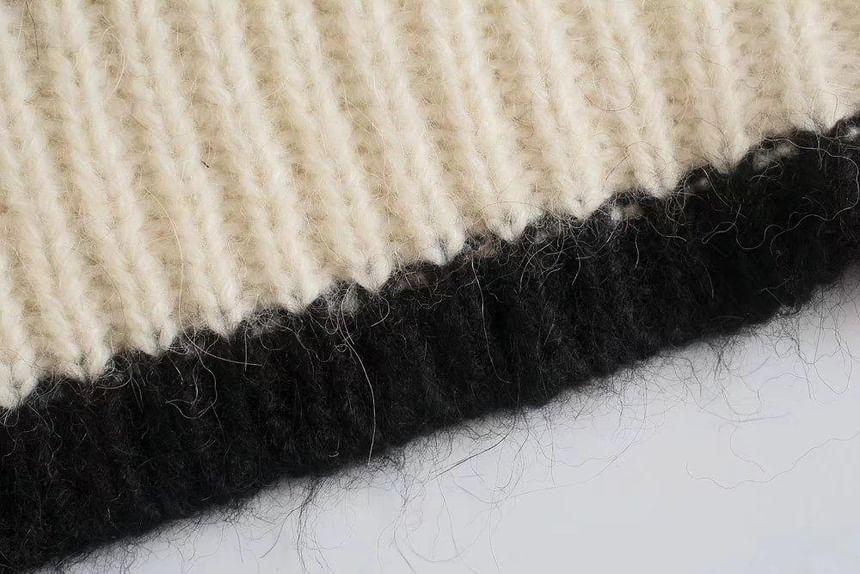 Mock Neck Striped Sweater Product Image