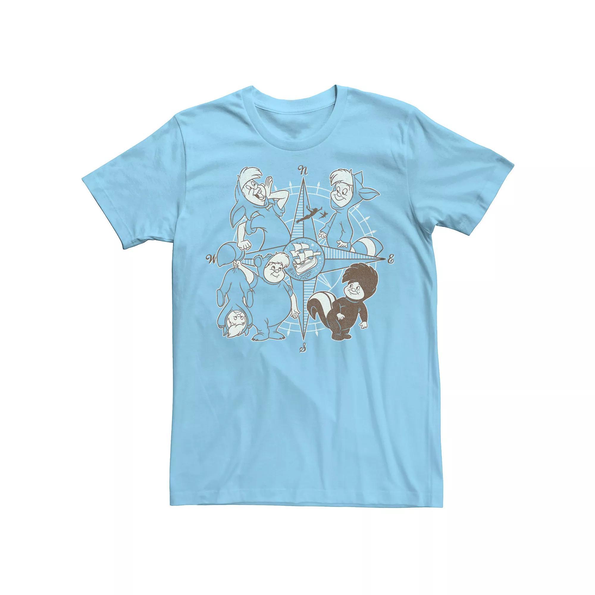 Disney's Peter Pan Lost Boys Compass Men's Tee, Size: XXL, Light Blue Product Image
