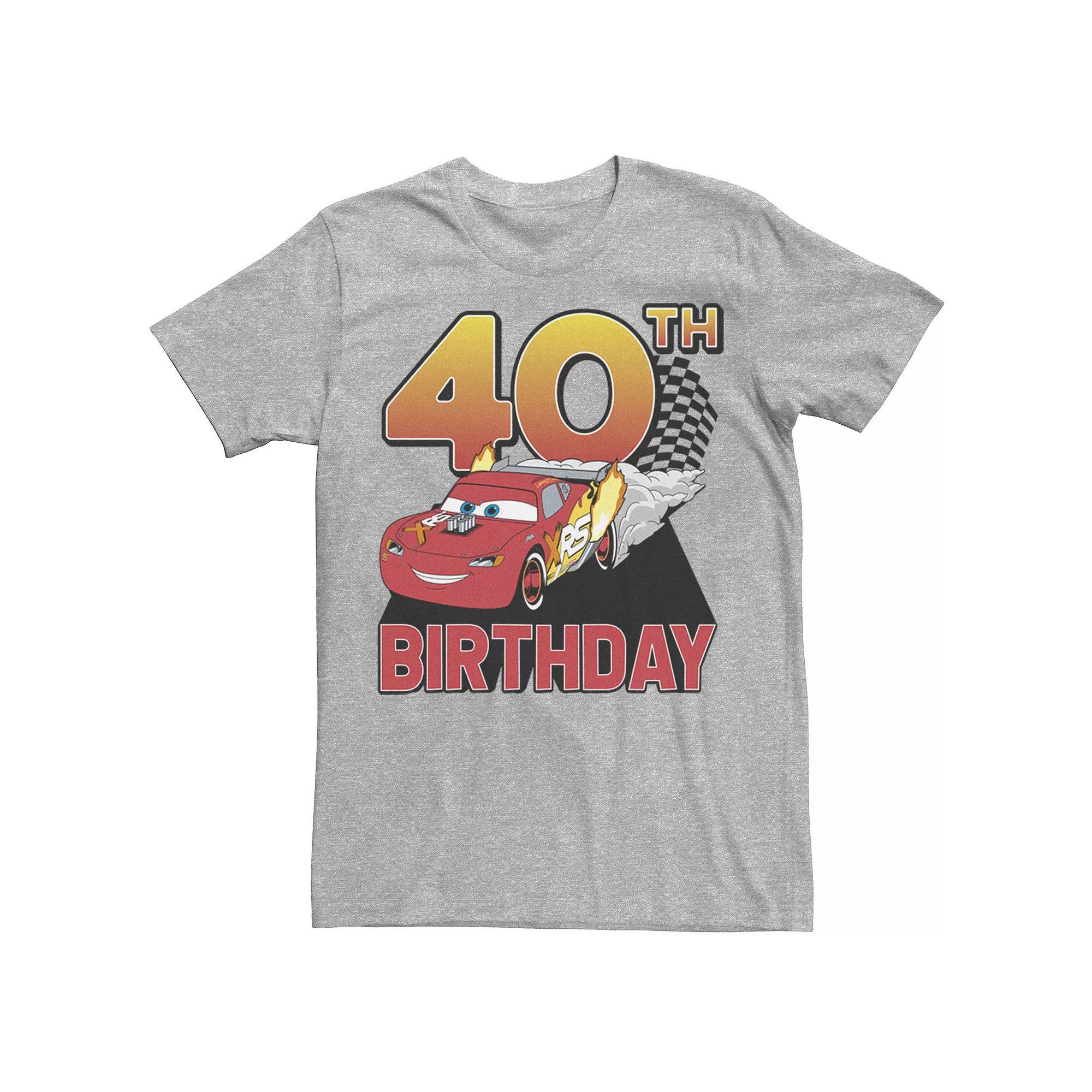 Disney / Pixar's Car Lightning McQueen Men's 40th Birthday Racer Tee, Size: Small, Athletic Grey Product Image