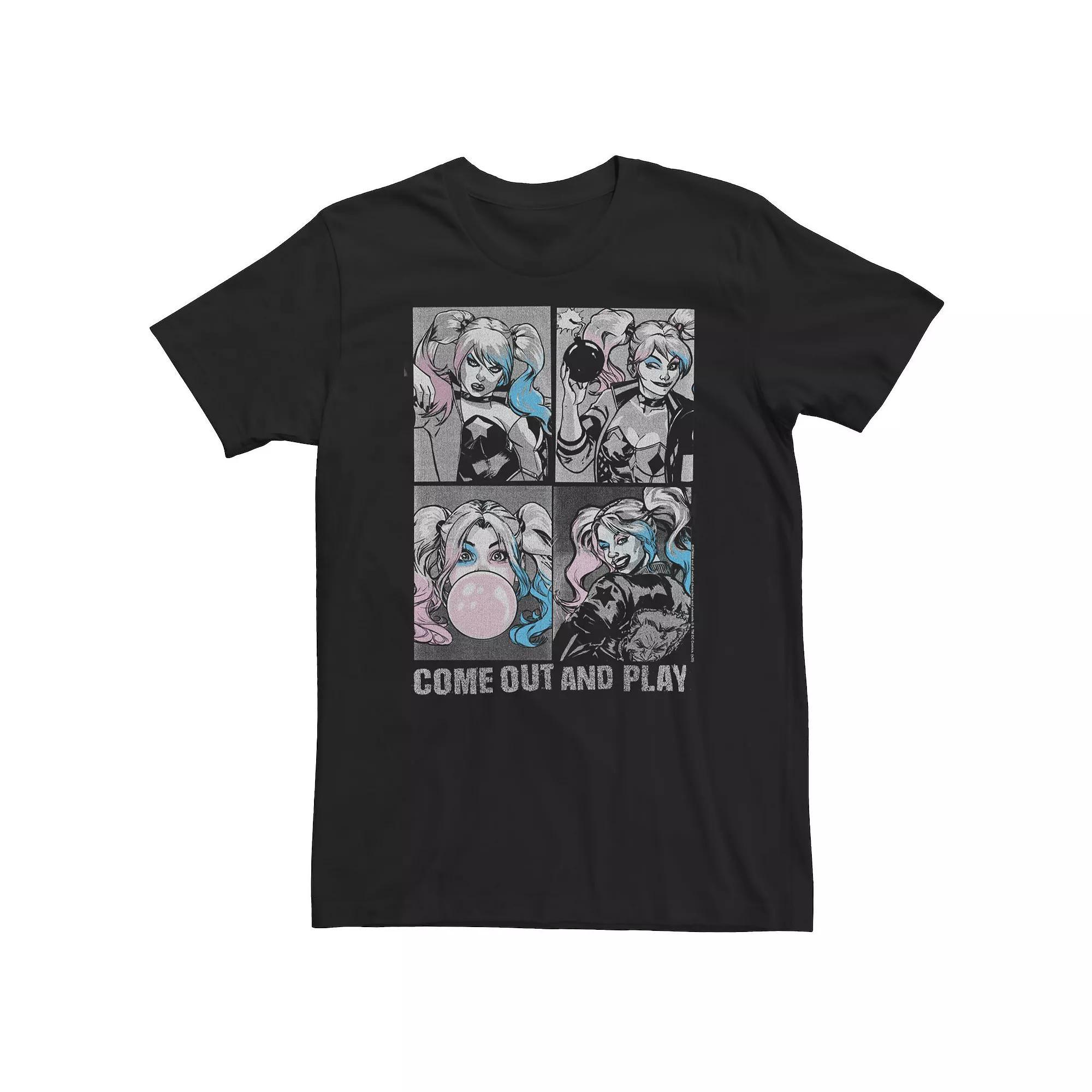 Big & Tall DC Comics Batman Harley Quinn Come Play Tee, Men's, Size: 4XLT, Black Product Image