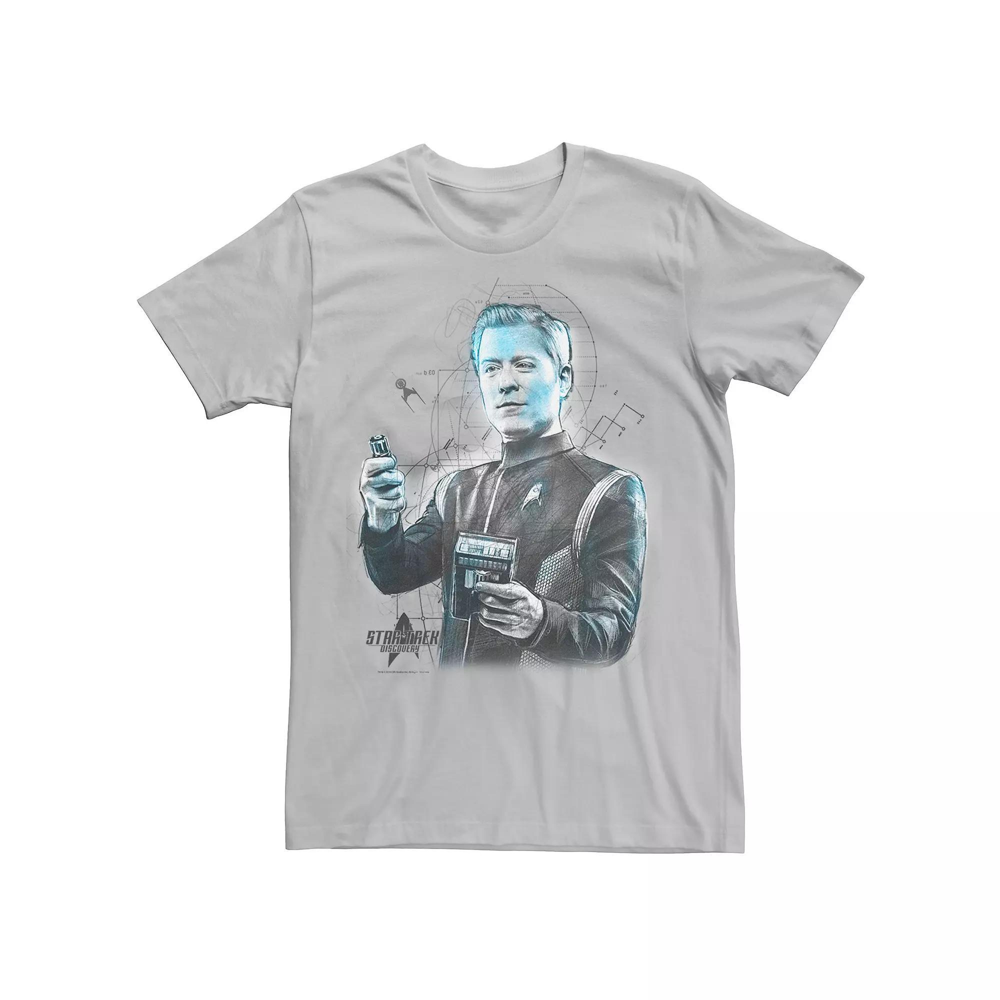 Men's Star Trek Discovery Stamets Sketch Schematic Tee, Size: 3XL, Silver Product Image