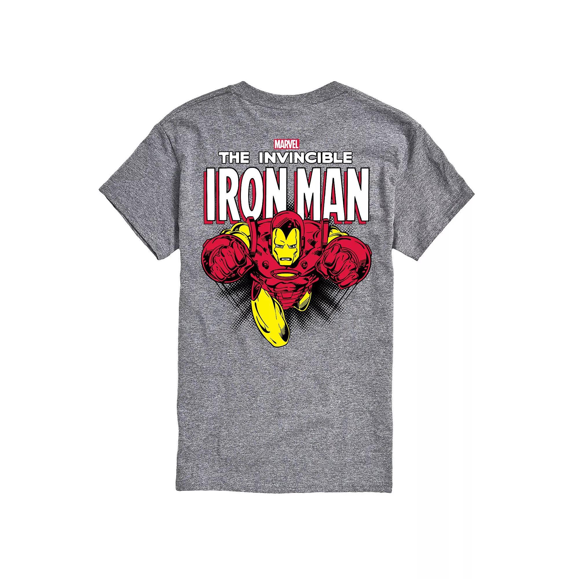 Mens Iron Man The Invincible Comic Graphic Tee Grey Gray Product Image