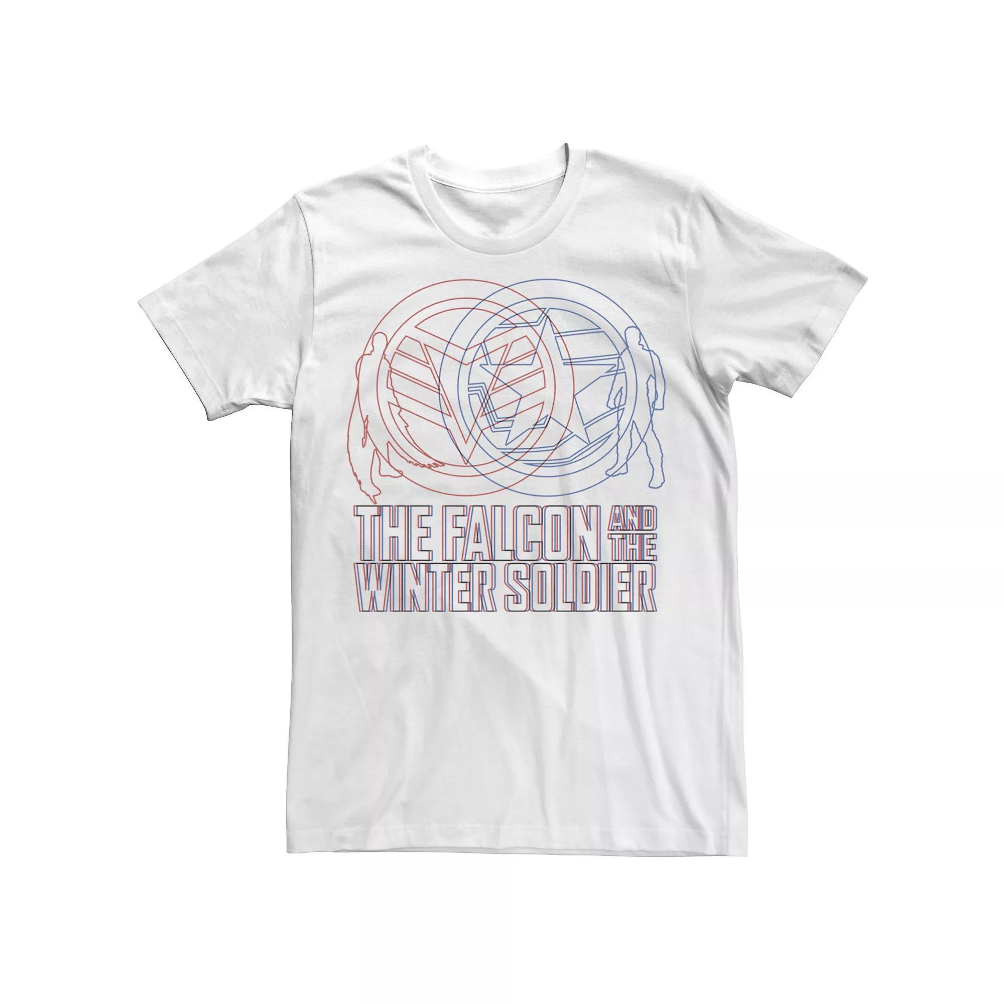 Big & Tall Marvel The Falcon And The Winter Soldier Line Art Tee, Men's, Size: XXL Tall, White Product Image
