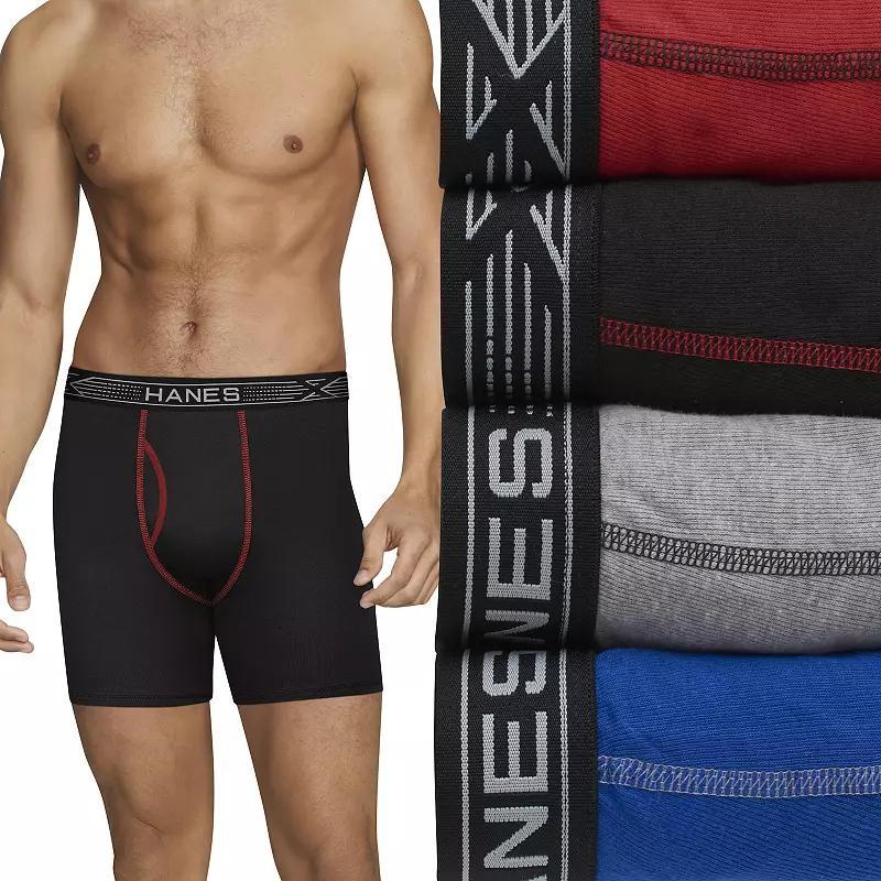 Hanes Ultimate Mens Performance Boxer Brief Underwear, X-Temp, Assorted 4-Pack 2XL Product Image