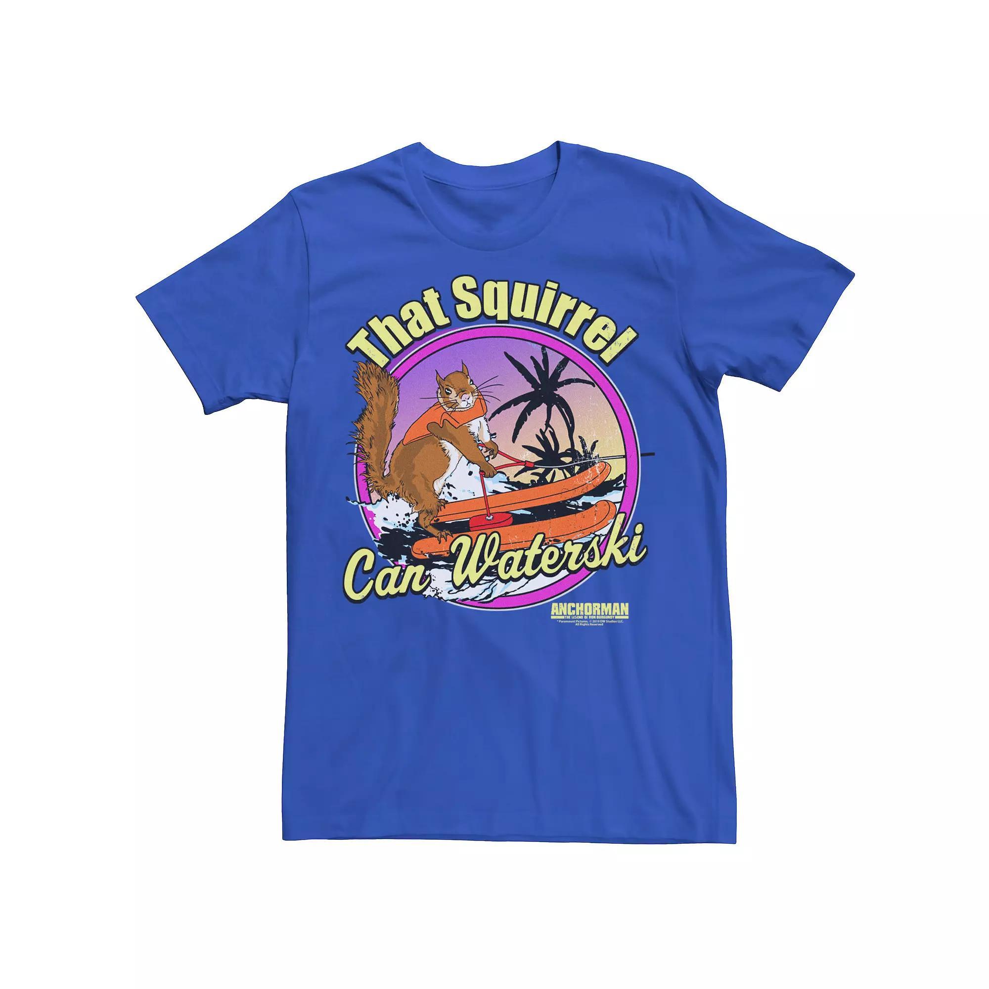 Men's Anchorman That Squirrel Can Waterski Blue Circle Graphic Tee, Size: Small, Royal Product Image