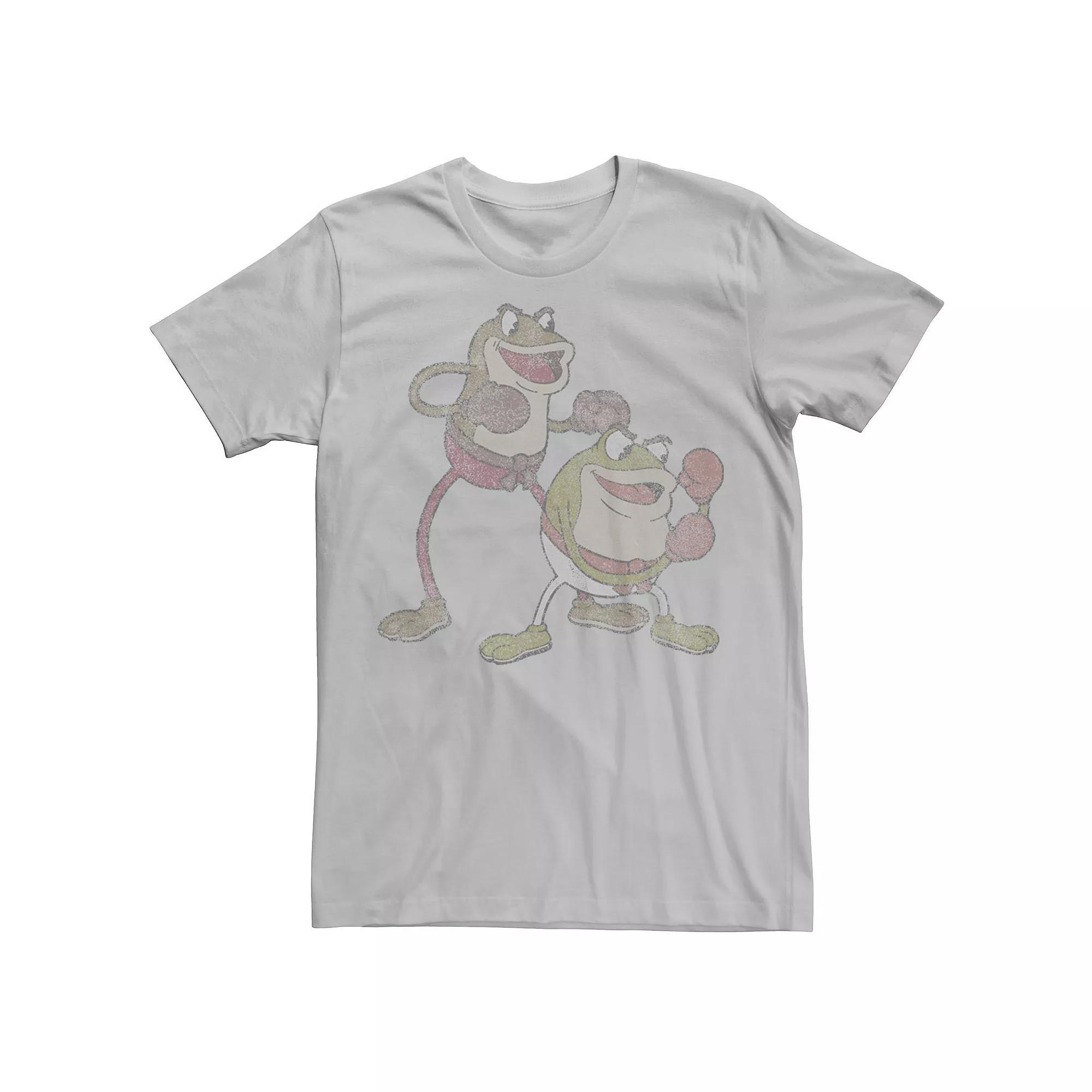 Mens Cuphead Ribby And Croaks Boxing Frogs Graphic Tee Product Image