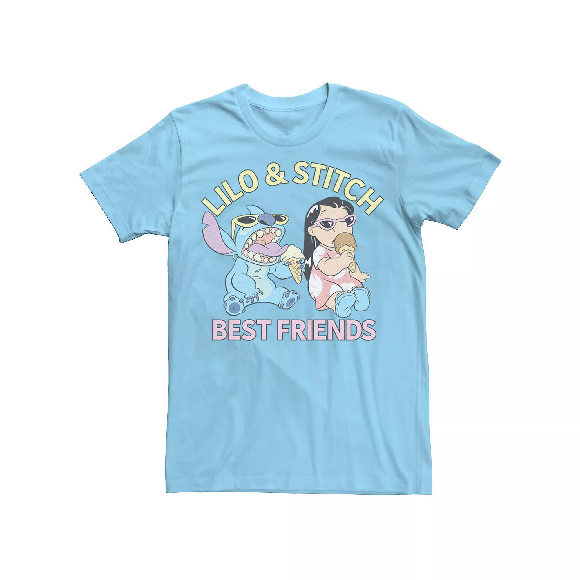 Disney's Lilo & Stitch Men's Best Friends Ice Cream Tee, Size: Medium, Light Blue Product Image