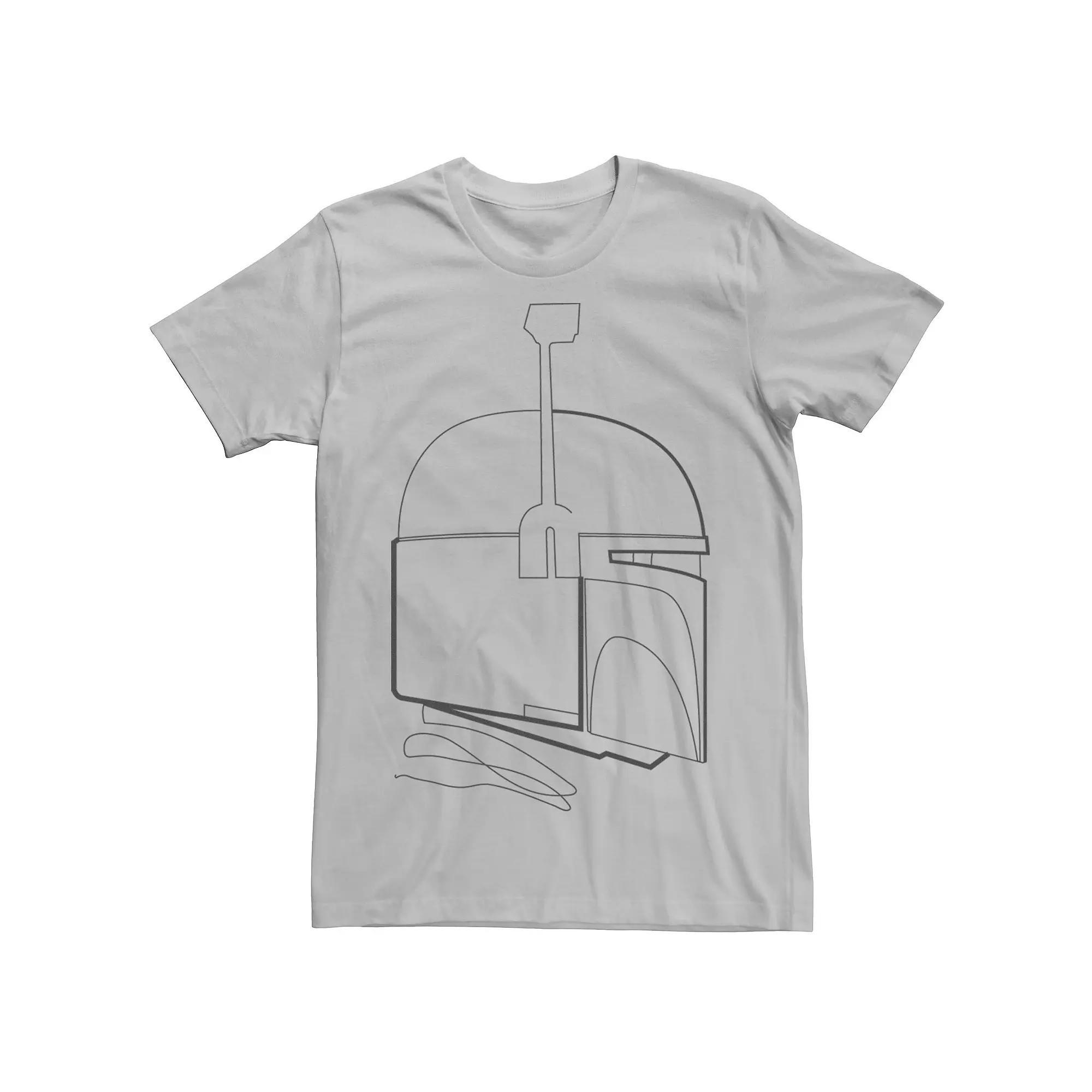 Men's Star Wars Boba Fett Profile Minimal Outline Graphic Tee, Size: XL, Silver Product Image