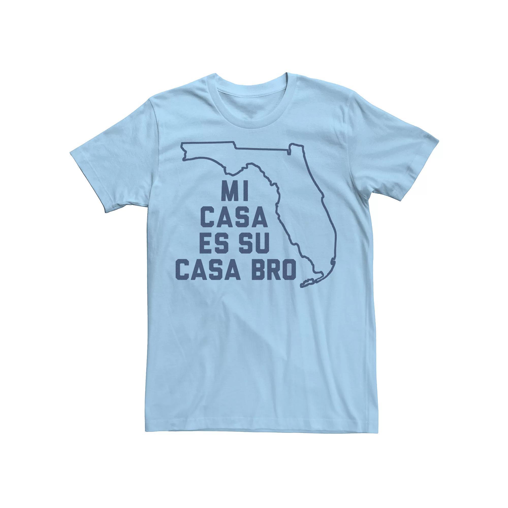 Men's Mi Casa Es Su Casa Bro Florida Hometown Graphic Tee, Size: Medium, Light Blue Product Image