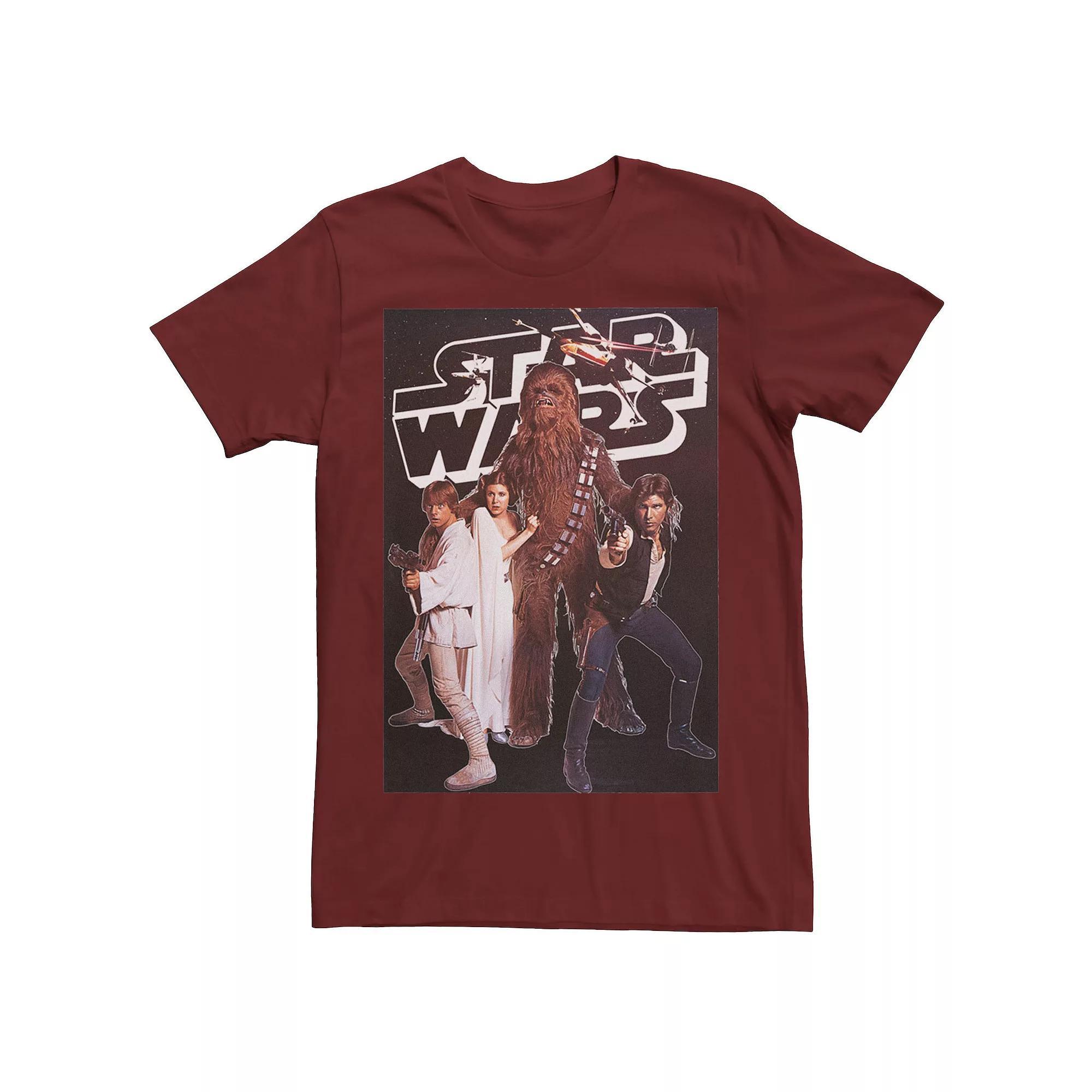 Men's Star Wars Vintage Group Poster Tee, Size: Small, Red Product Image