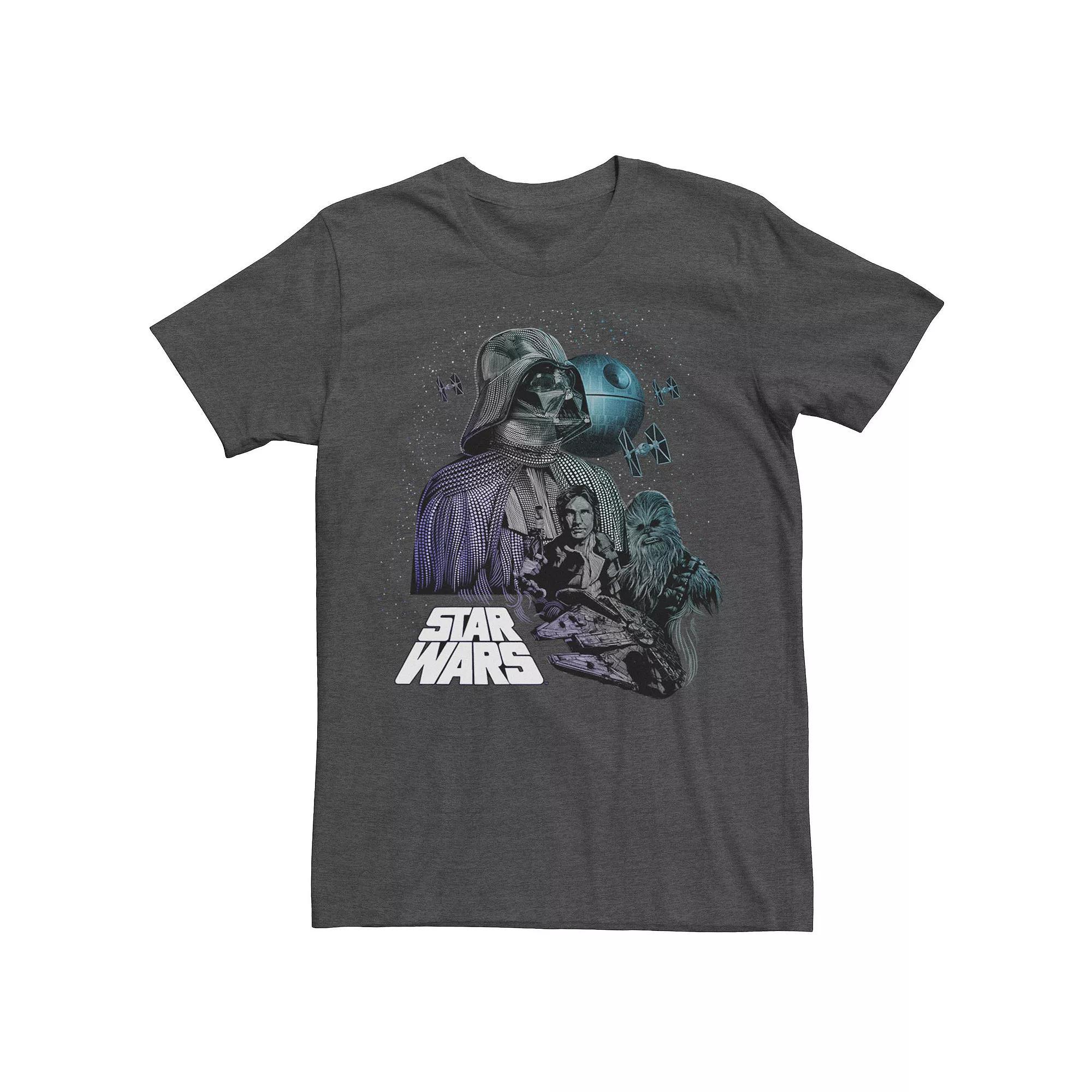 Men's Star Wars Poster Dot Art Fill Graphic Tee, Size: Medium, Char Hthr Product Image