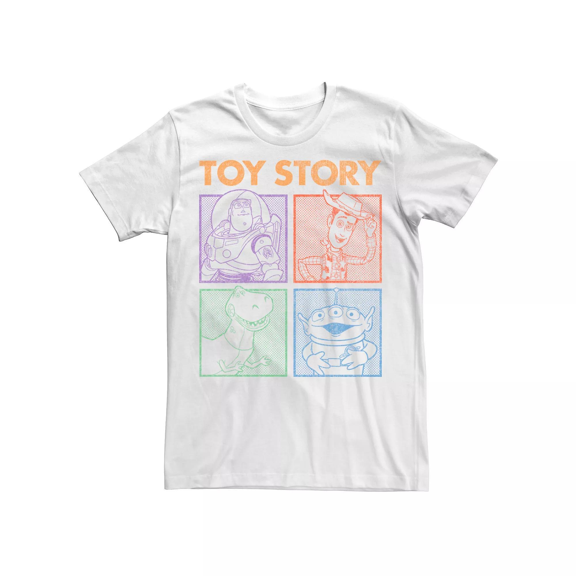 Disney / Pixar's Toy Story Men's Group Shot Dotted Panels Tee, Size: XL, White Product Image