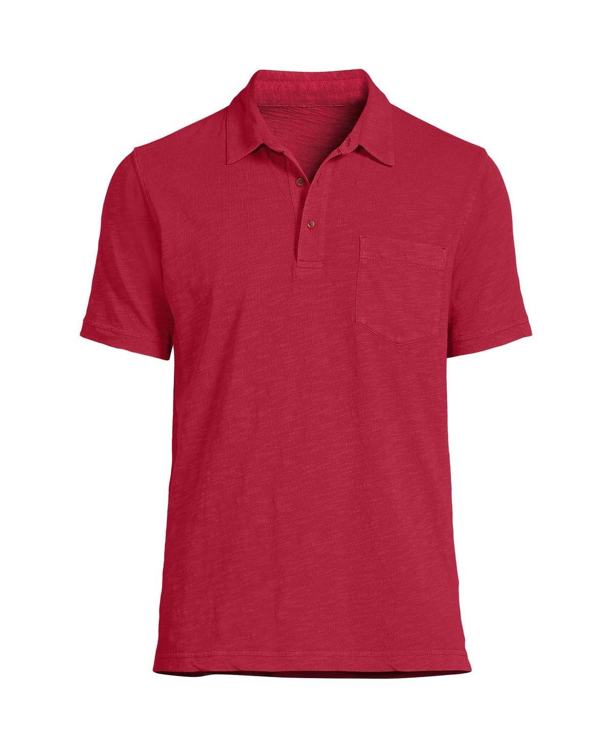 Men's Lands' End Slub Pocket Polo, Size: XXL, White Product Image