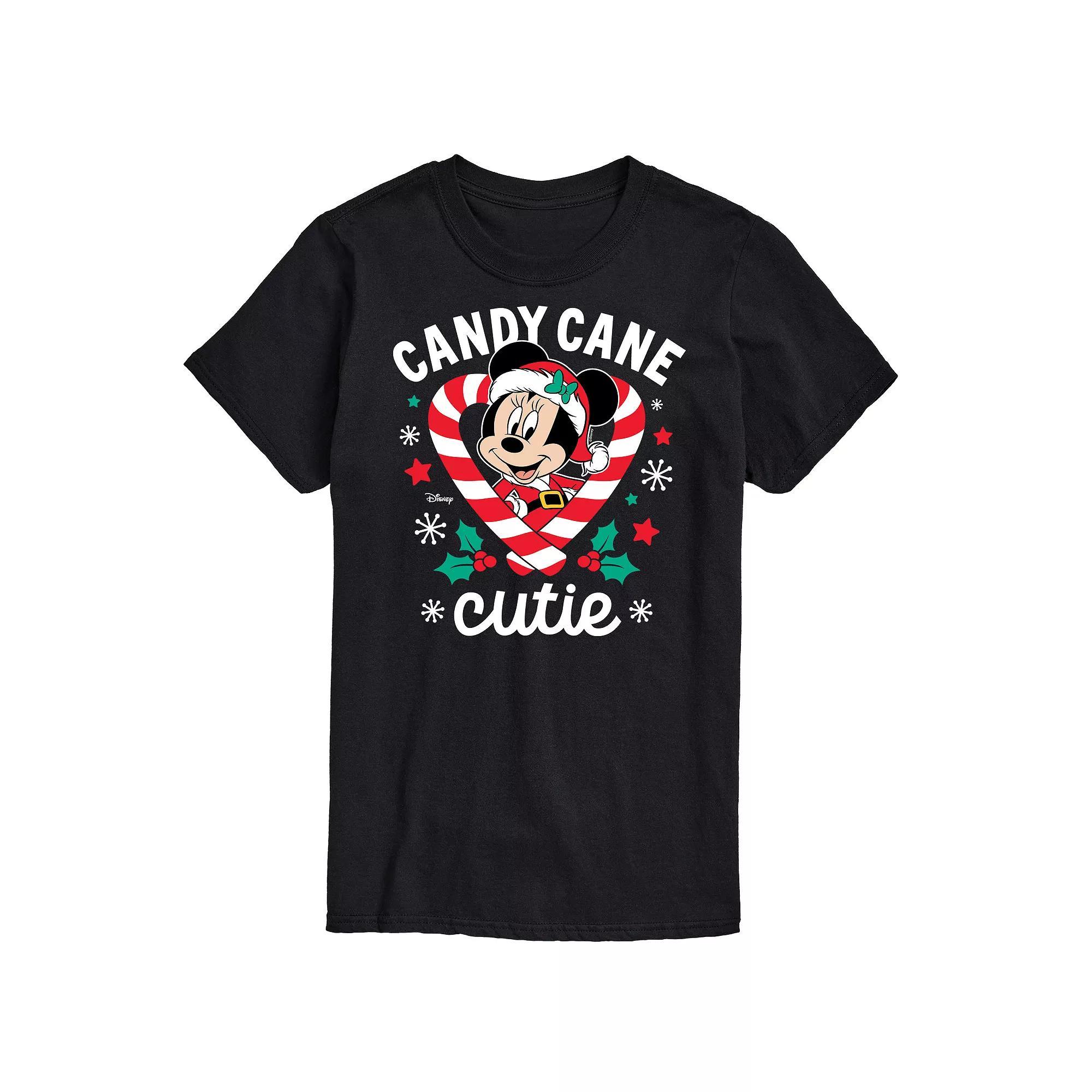 Disney's Big & Tall Minnie Candy Cane Cutie Graphic Tee, Men's, Size: XL Tall, Black Product Image