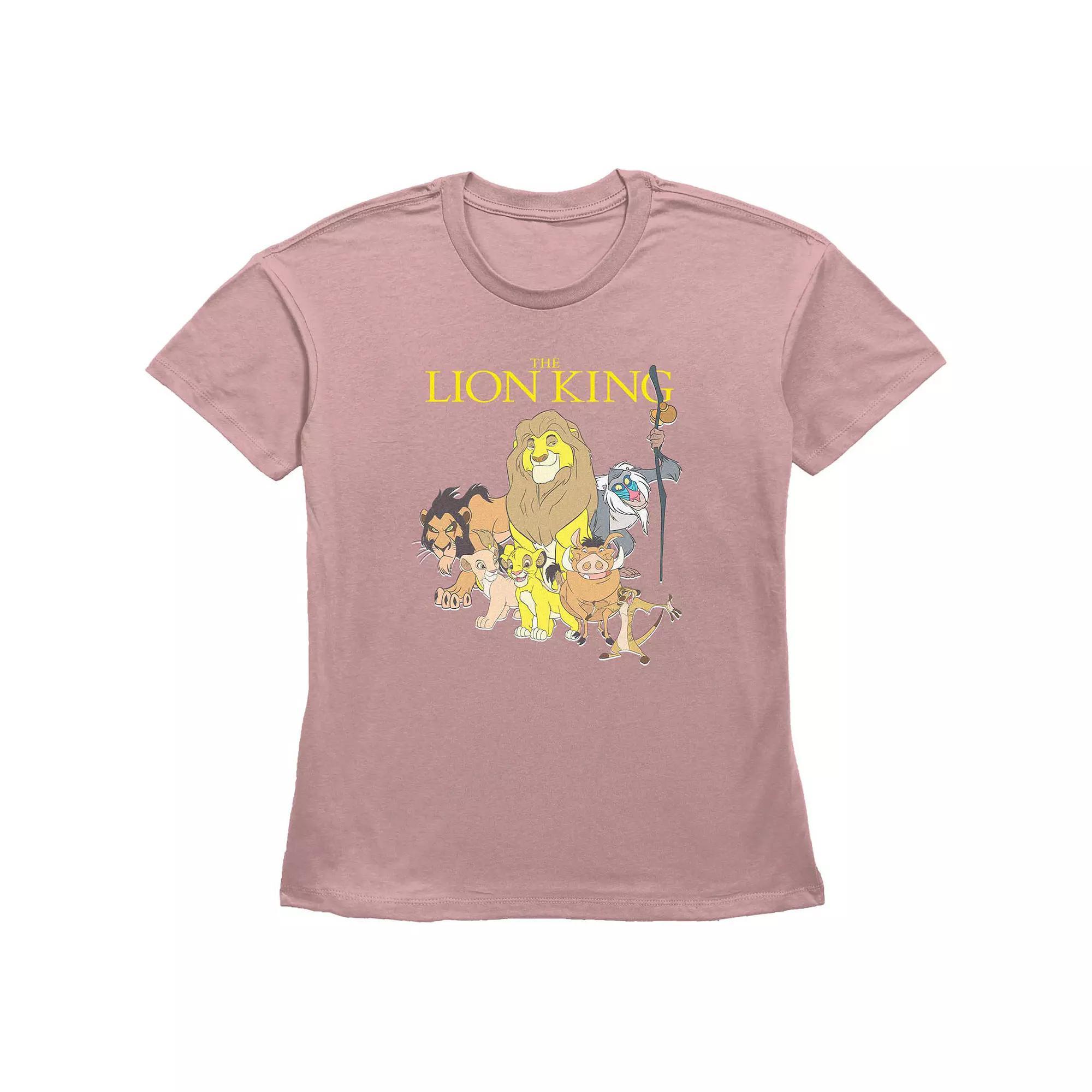 Disney's The Lion King Women's Group Poster Graphic Tee, Size: Medium, Desert Pink Product Image
