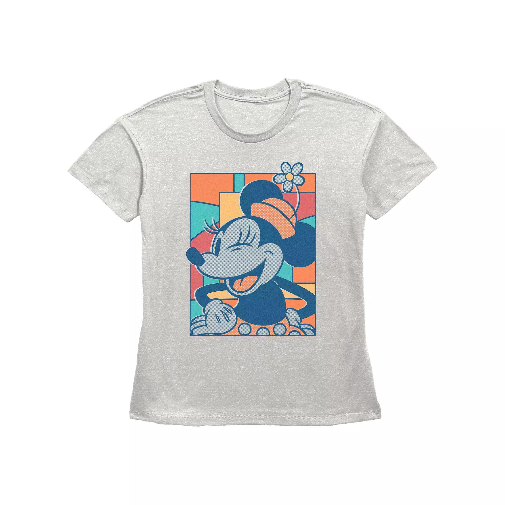 Disney's Minnie Mouse Winking Women's Graphic Tee, Size: Medium, Oatmeal Product Image