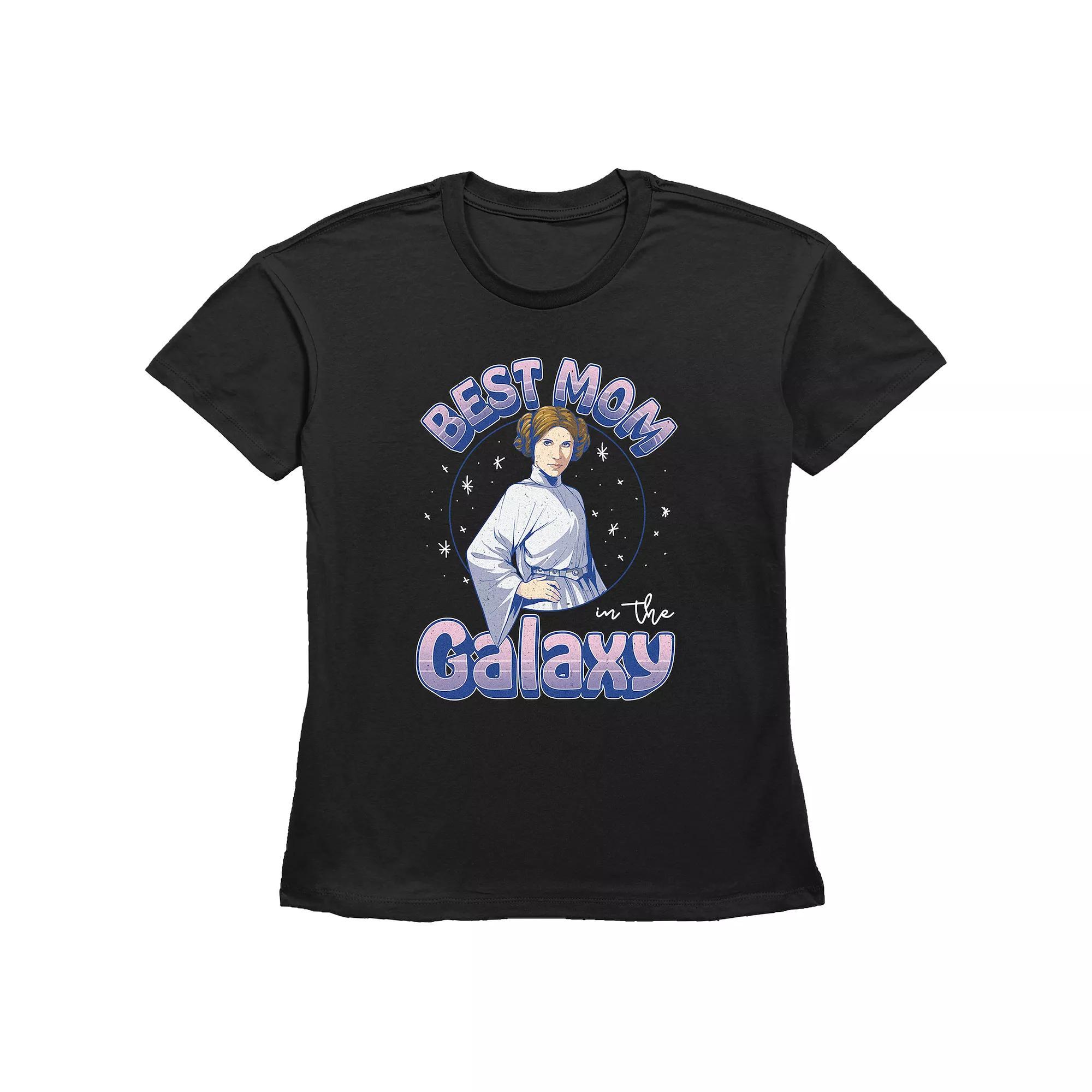 Womens Star Wars Princess Leia Best Mom In The Galaxy Basic Fit Graphic Tee Product Image