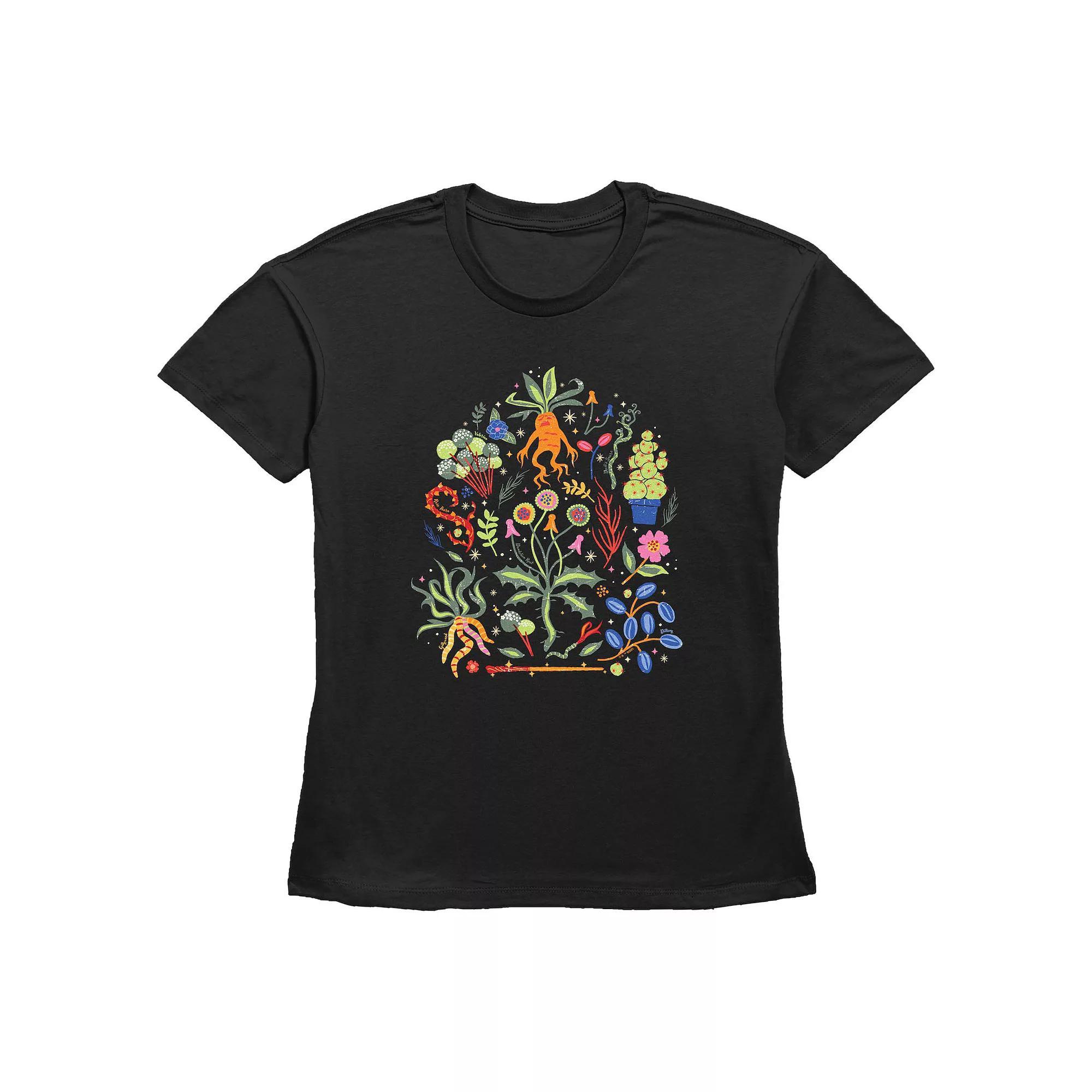 Women's Harry Potter Herbology Mandrake Graphic Tee, Size: Large, Black Product Image