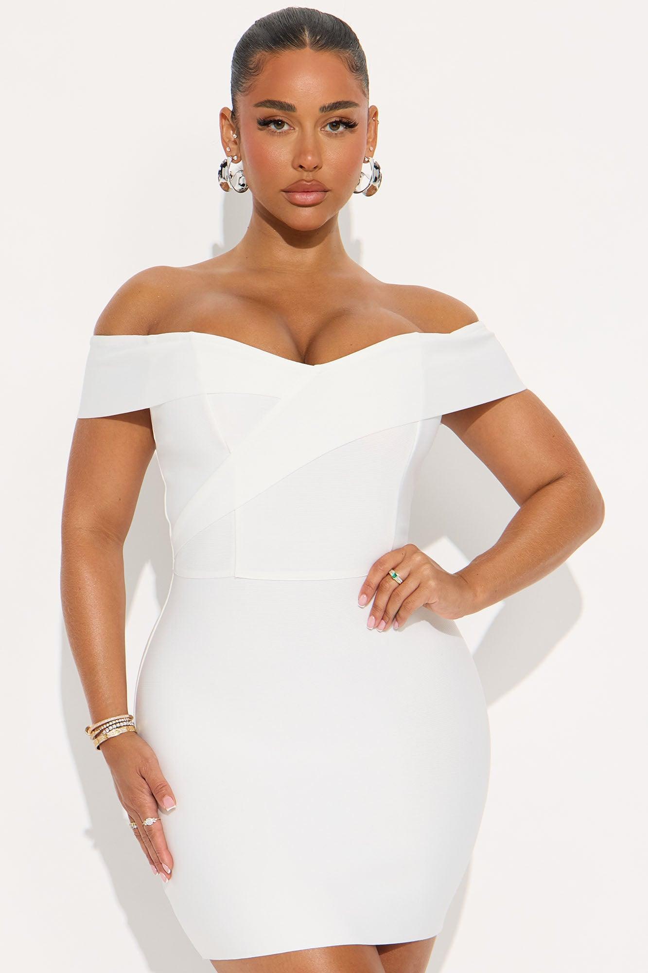 Amy Bandage Mini Dress - White Product Image