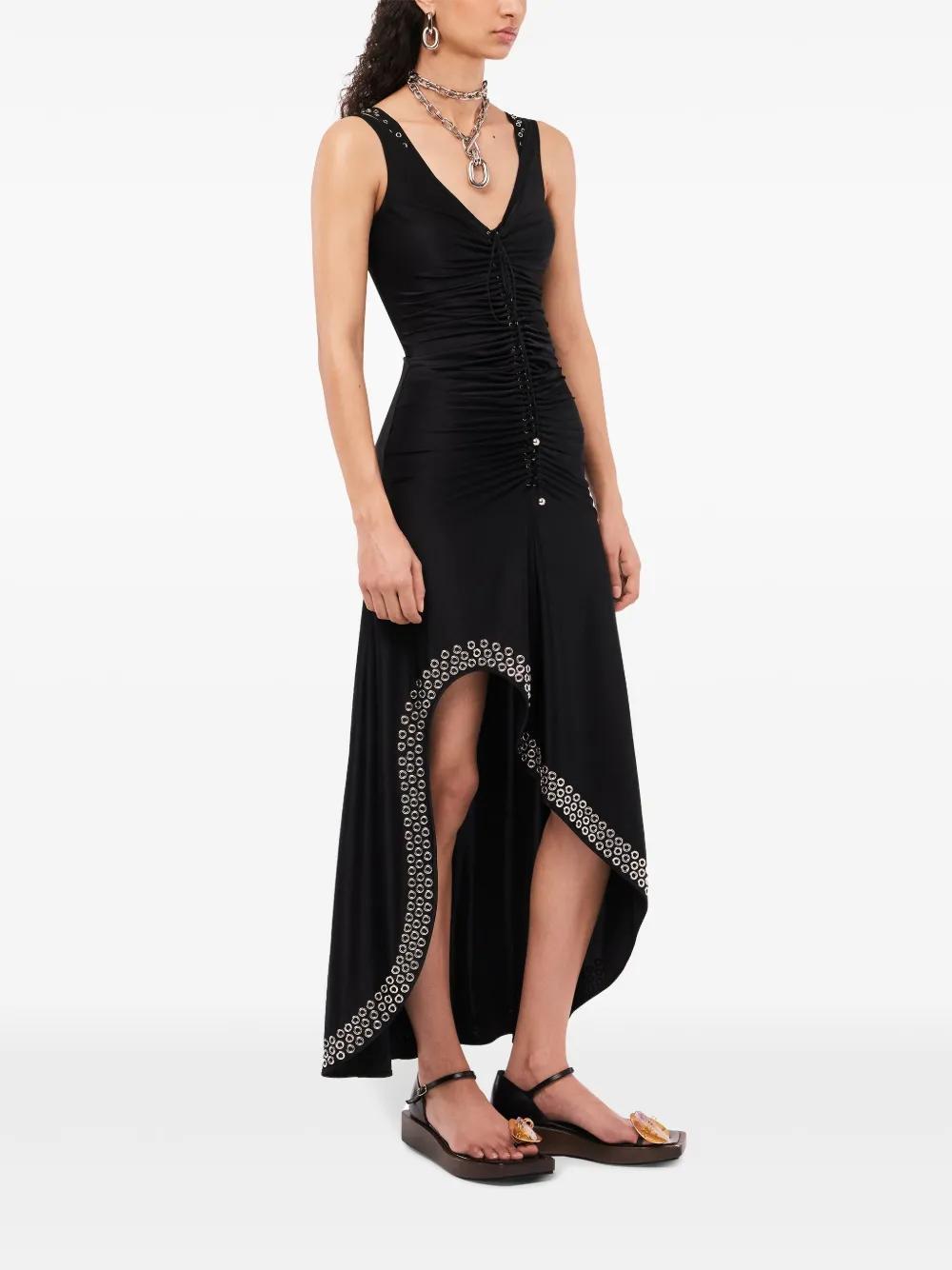 eyelet-detail ruched maxi dress Product Image