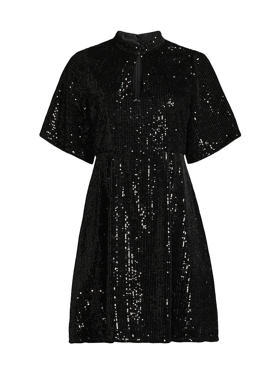 Womens Eve Sequined Short-Sleeve Minidress Product Image