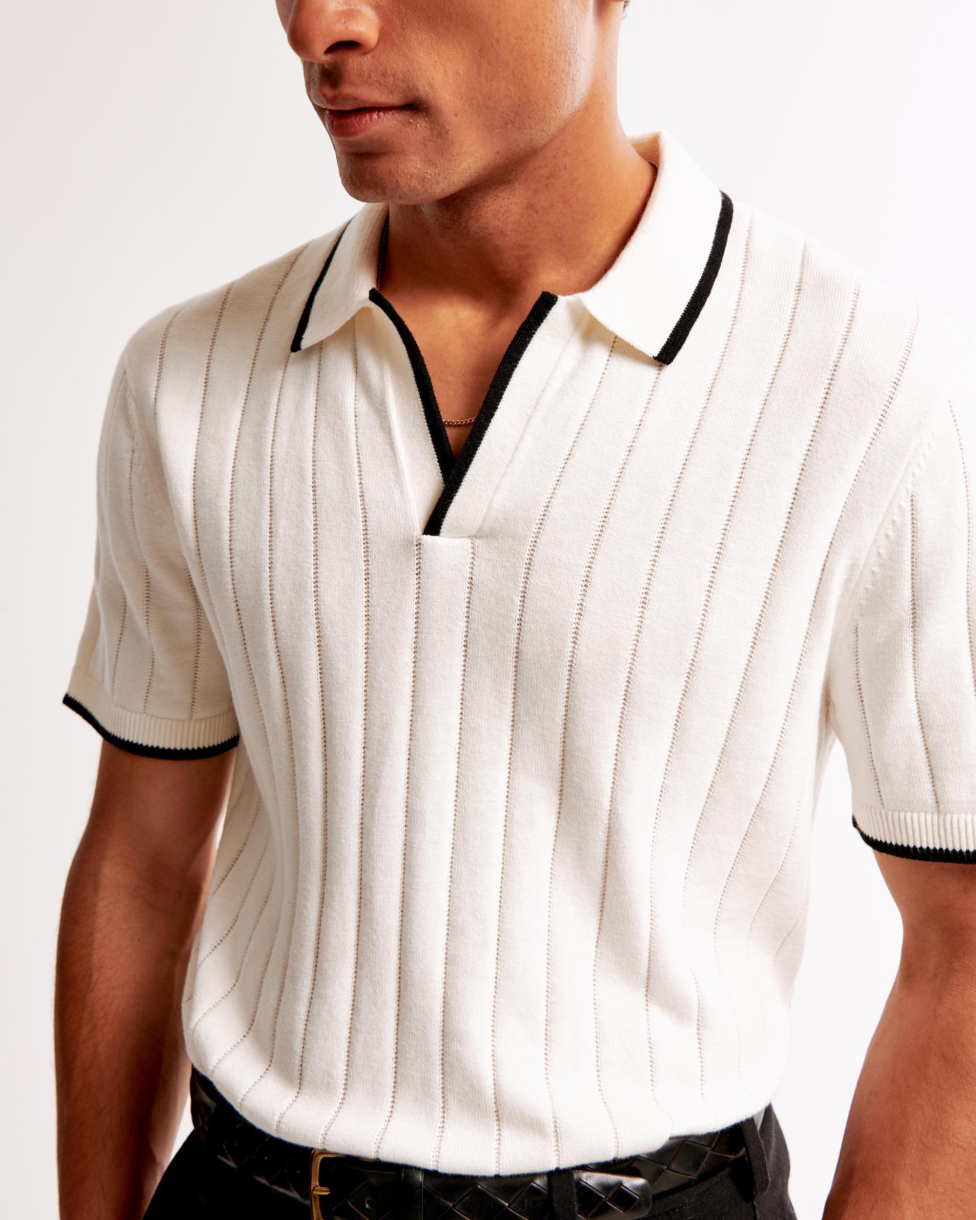 Classic Tipped Johnny Collar Sweater Polo Product Image