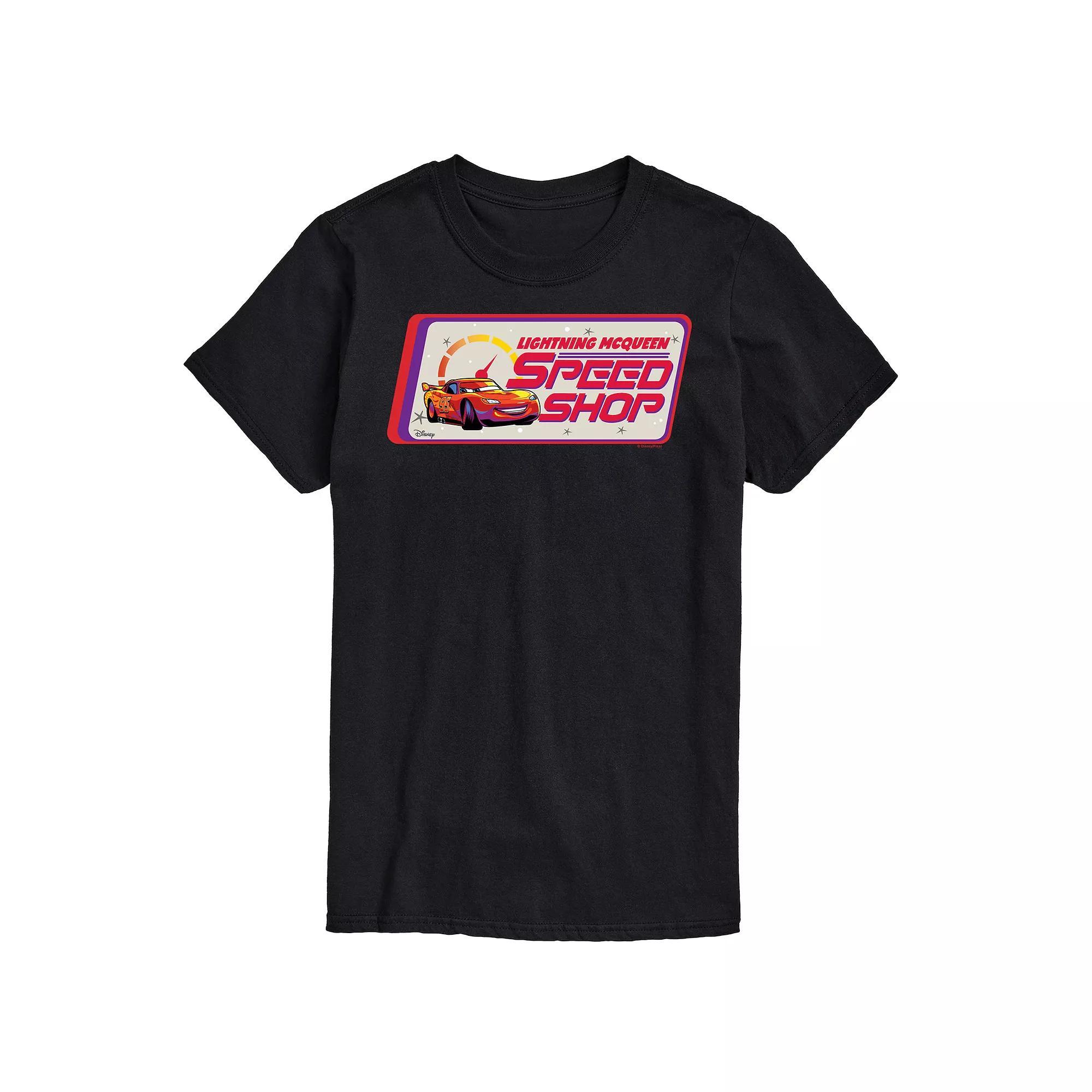 Disney / Pixars Cars Lightning McQueen Mens Speed Shop Graphic Tee Product Image