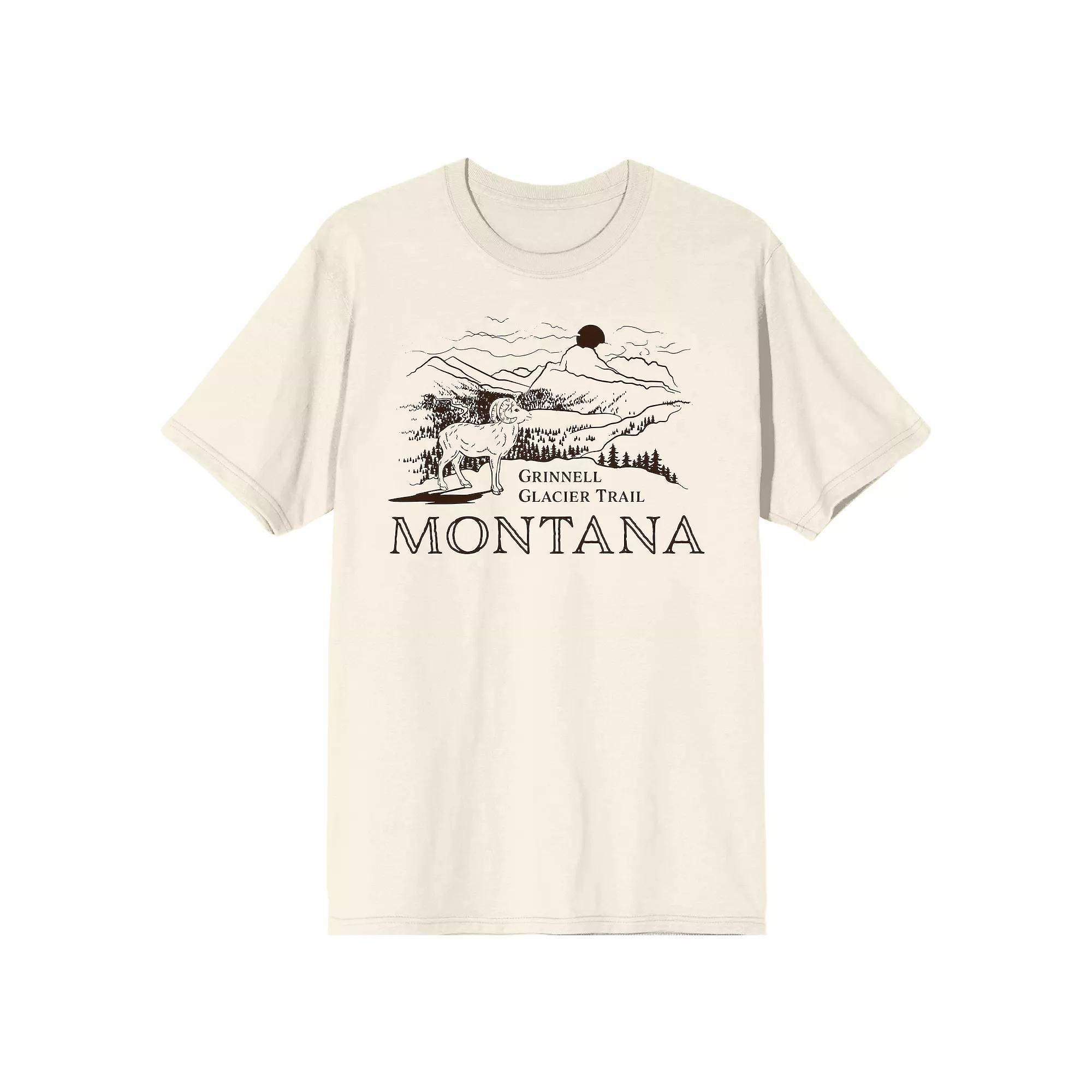 Men's Elevation 7573 Montana Graphic Tee, Size: Large, Beige Product Image