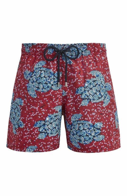 Mens Turtle Sequin Trompe Loeil Swim Trunks Product Image