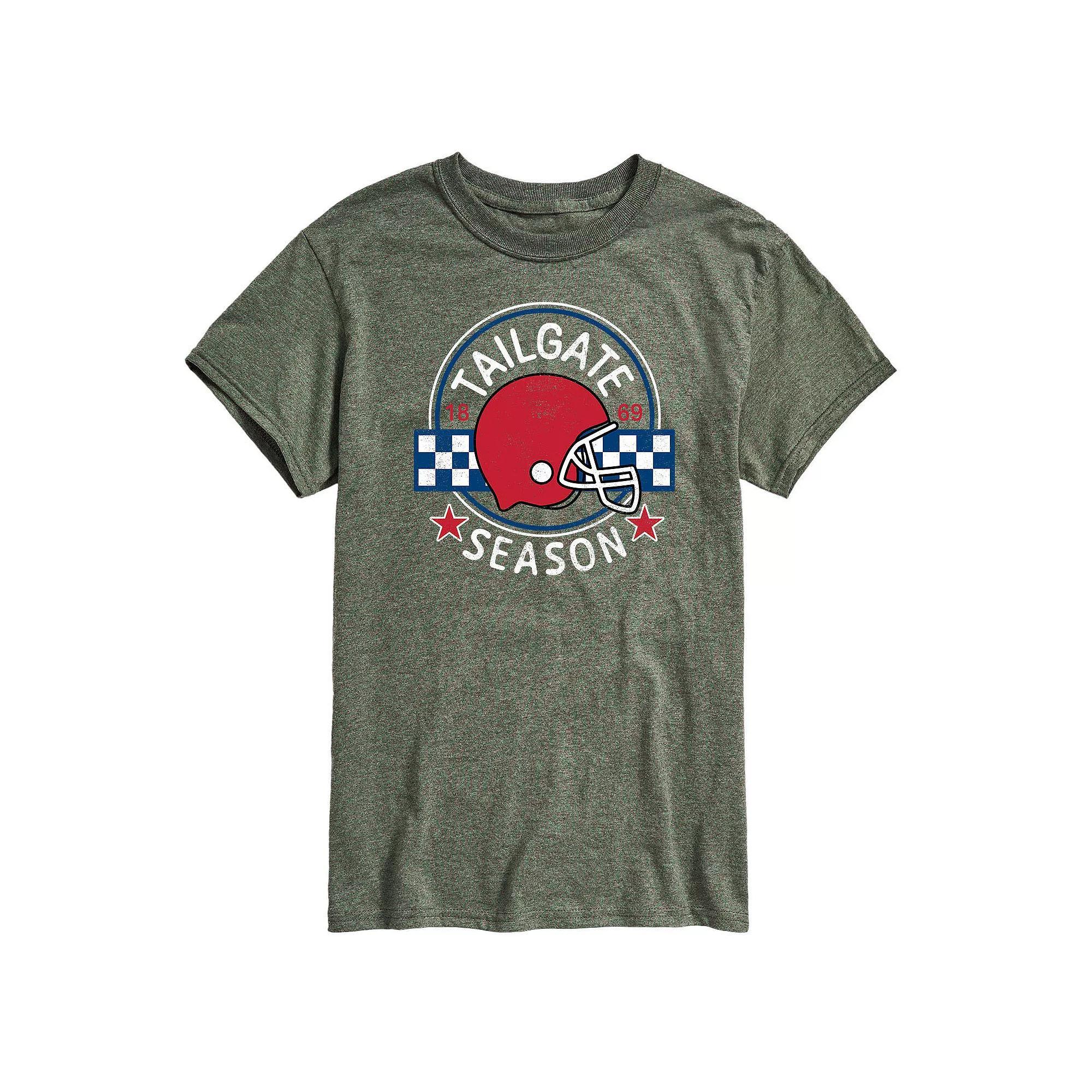 Mens Tailgate Season Graphic Tee Grey Green Product Image