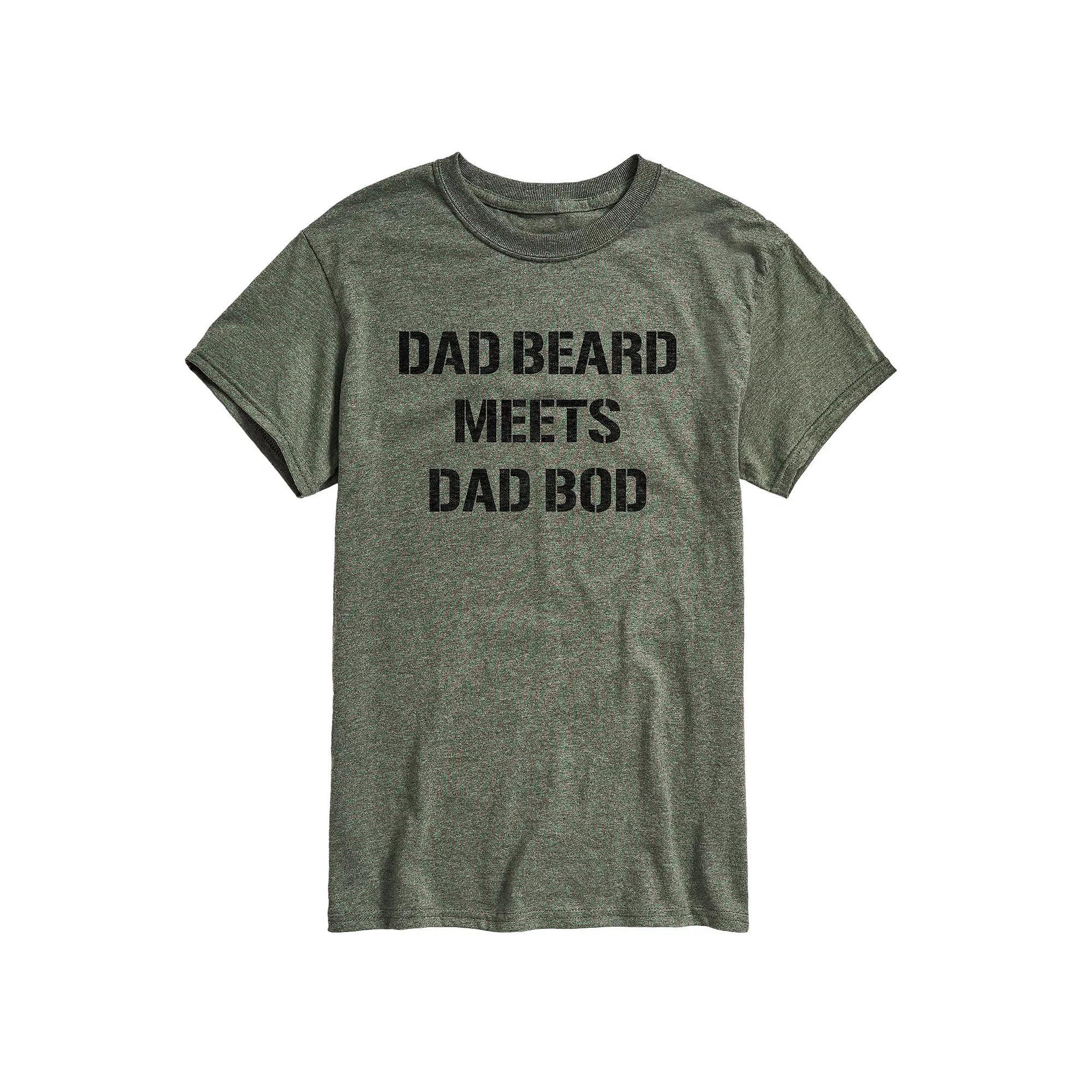 Mens Dad Beard Meets Dad Bod Graphic Tee Product Image