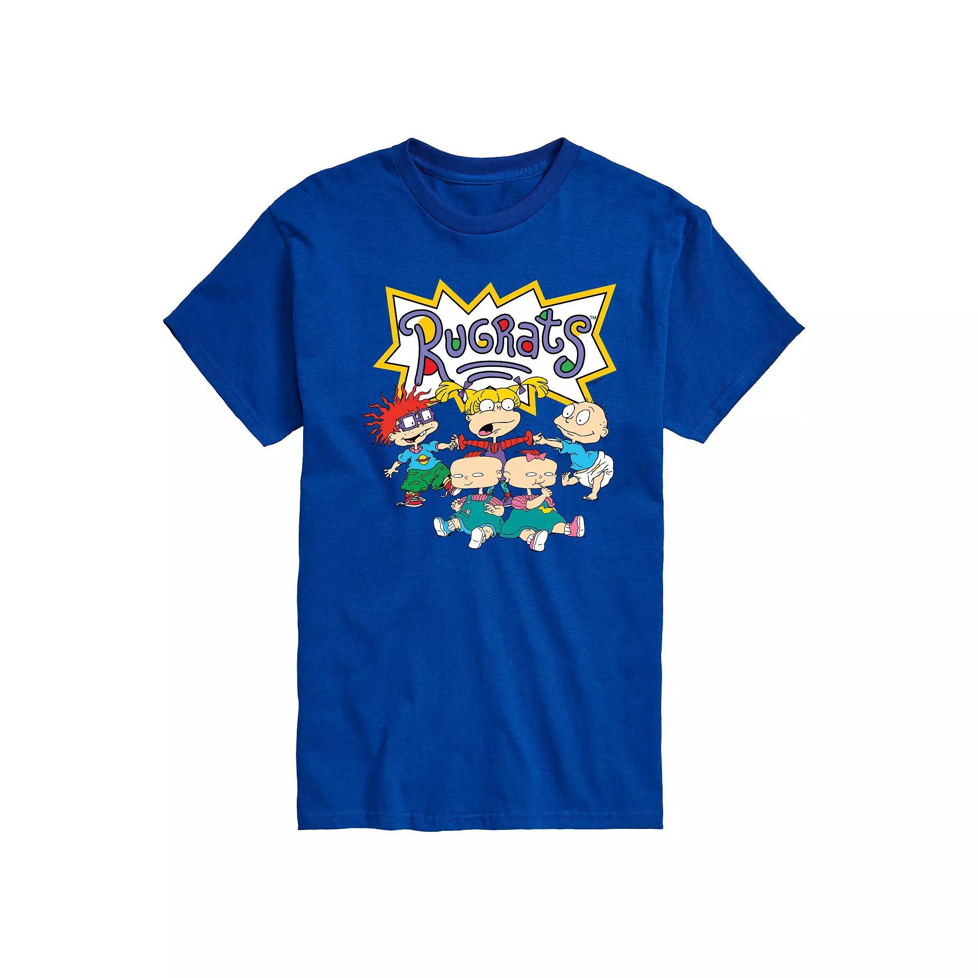 Mens Rugrats Group Shot Graphic Tee Grey Green Product Image