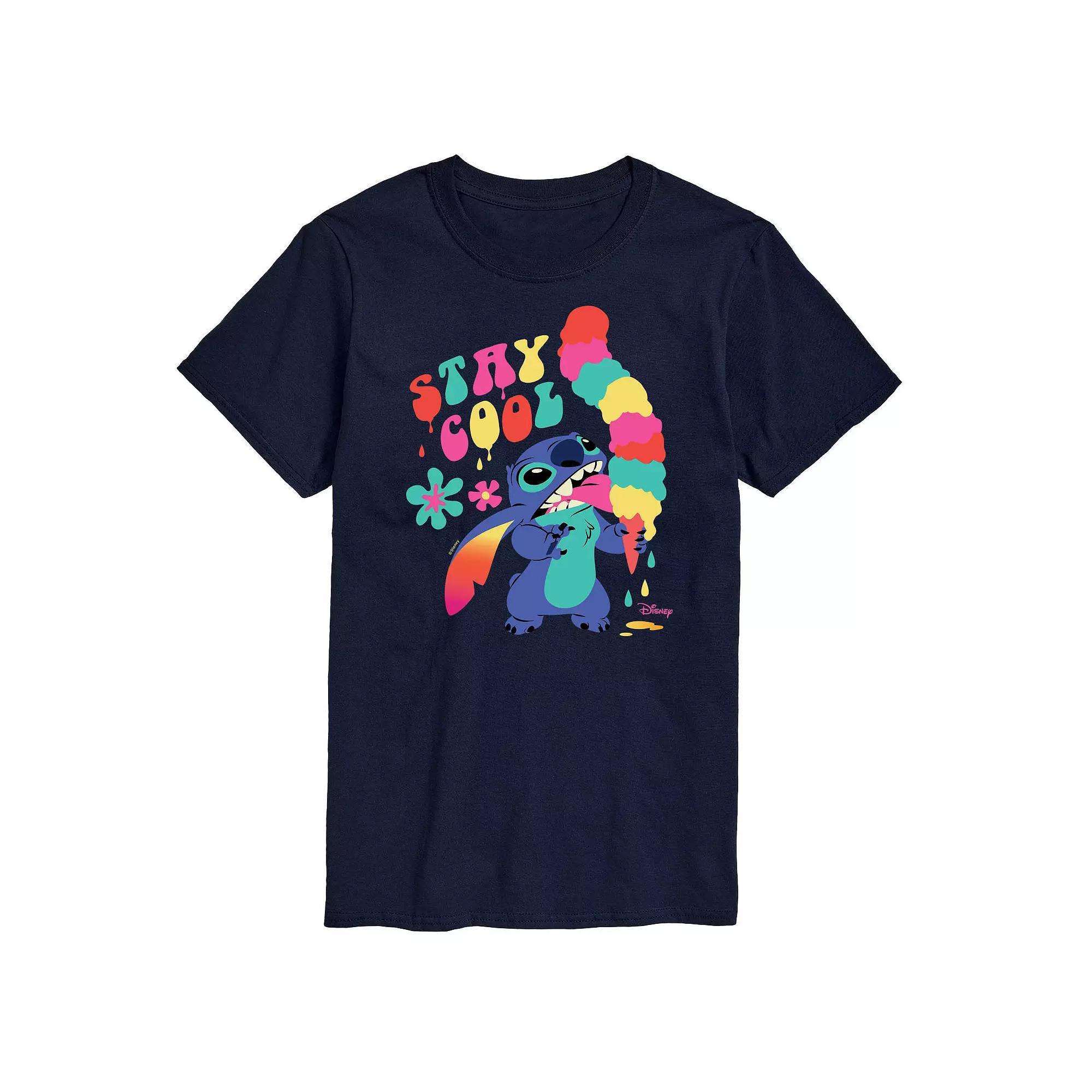 Disneys Lilo & Stitch Big & Tall Stay Cool Graphic Tee, Mens Blue Product Image