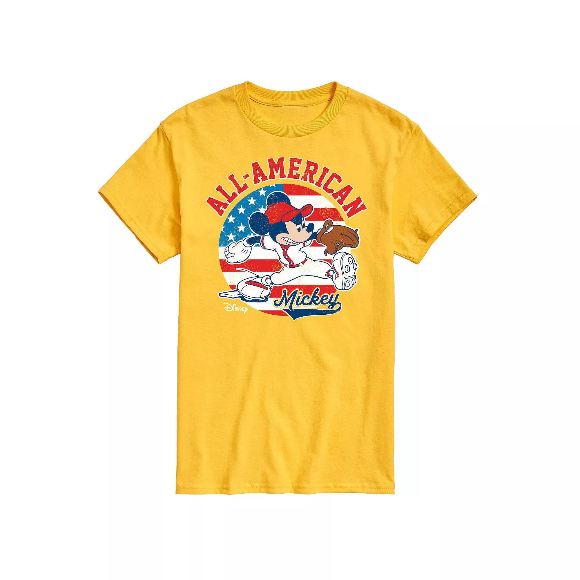 Disneys Mickey Mouse Mens All-American Baseball Graphic Tee Product Image