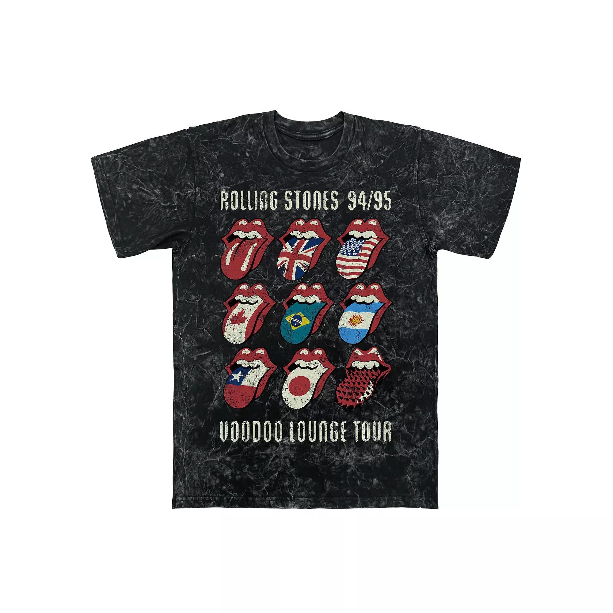Men's Rolling Stones Voodoo Lounge Tour Tongues Mineral Wash Graphic Tee, Size: Small, Black Mineral Wash Product Image