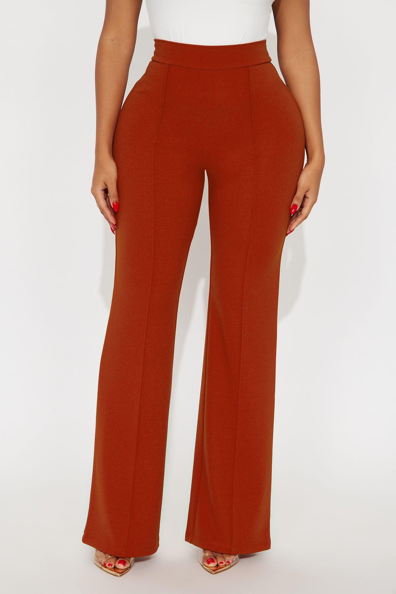 Victoria High Waisted Dress Pants - Rust Product Image