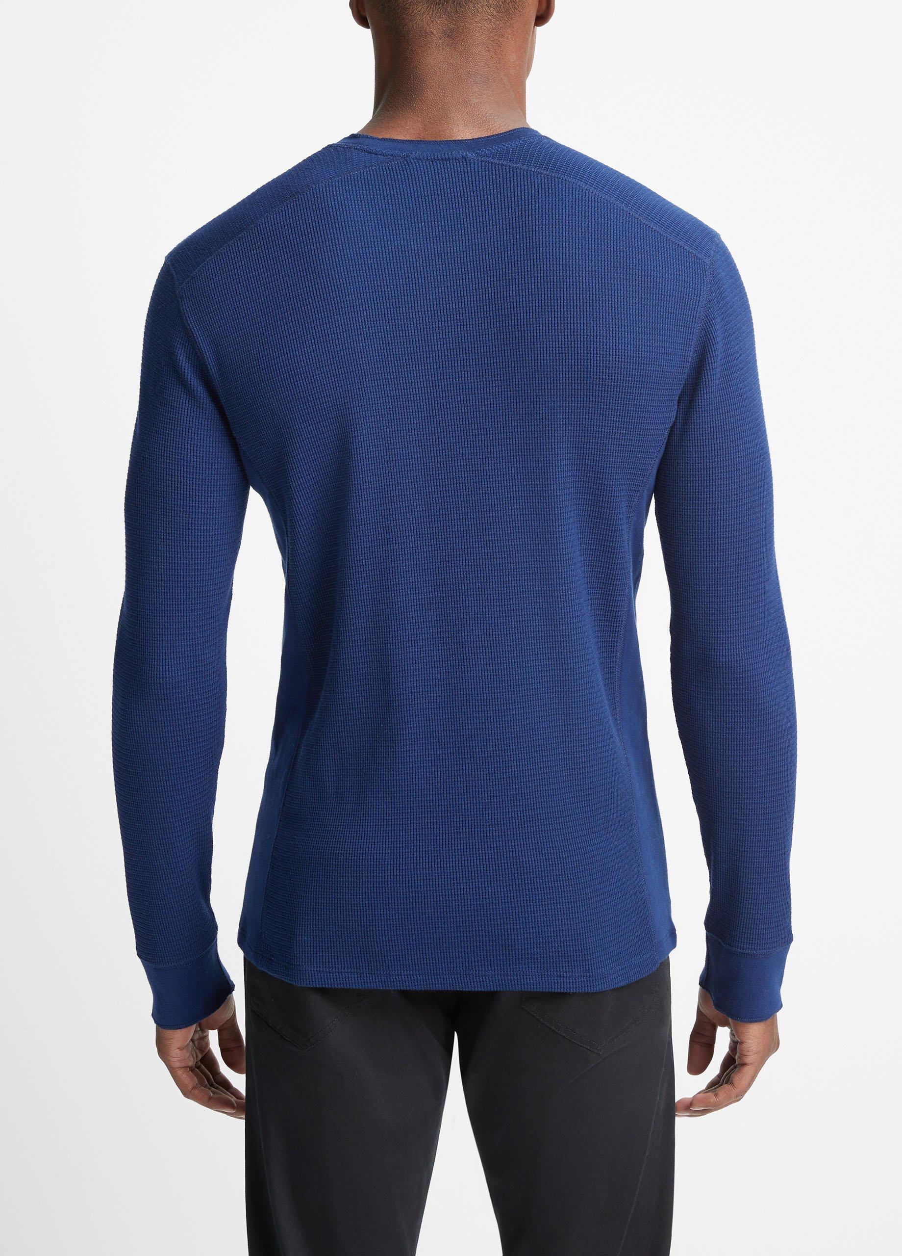 Mens Thermal Pima Cotton-Blend Long-Sleeve T-Shirt, Royal Blue, Size S Vince Product Image
