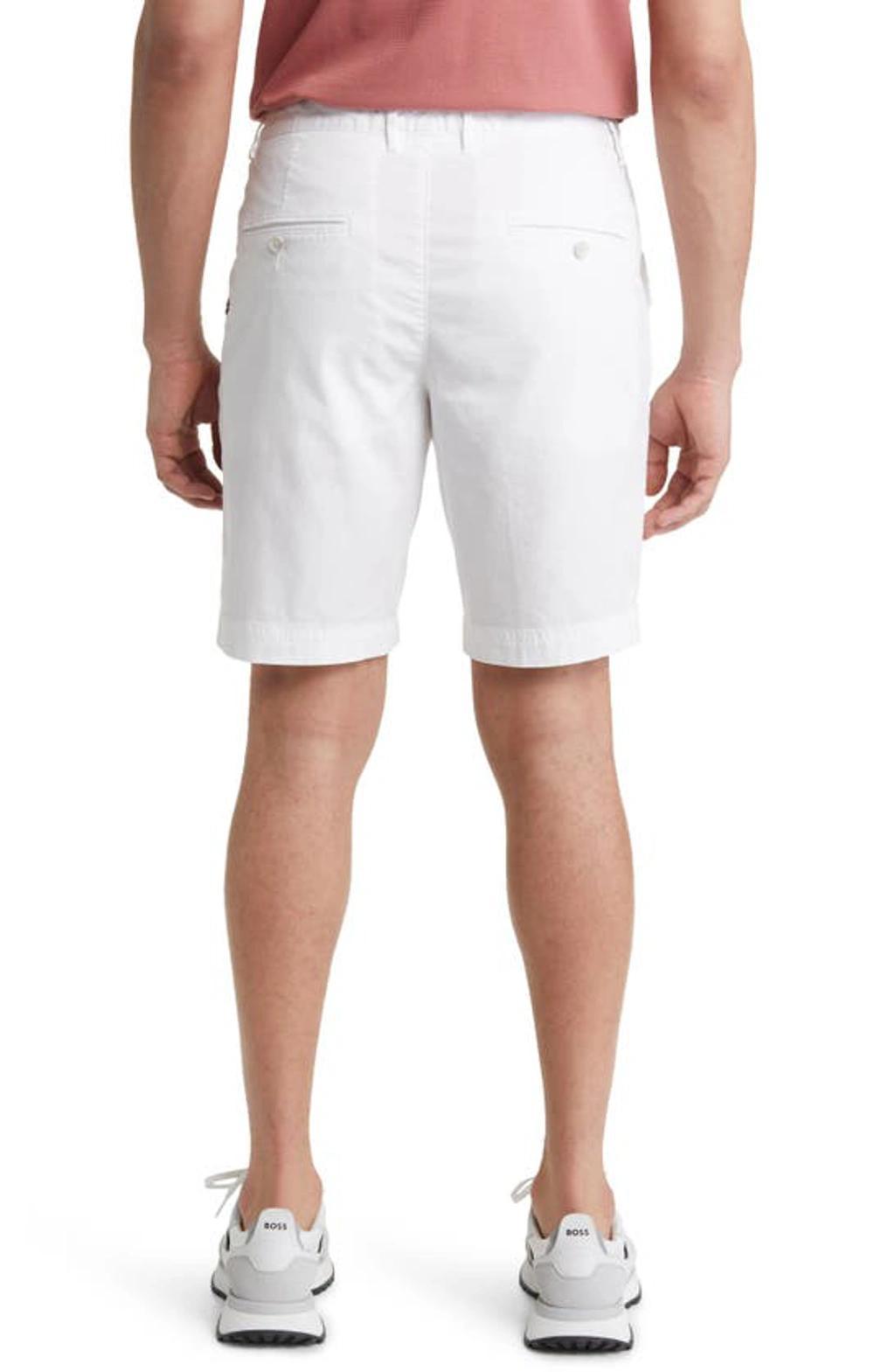 HUGO BOSS Slice Stretch Twill Shorts In White Product Image