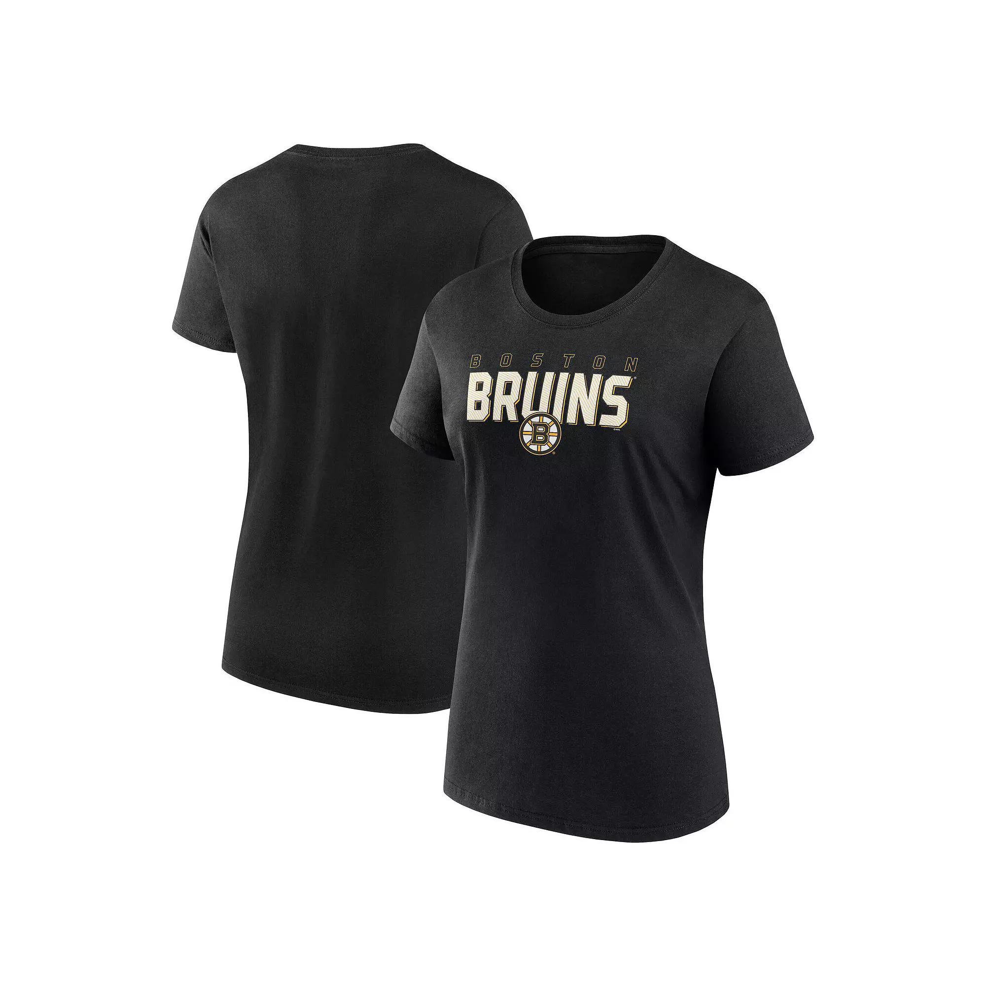 Women's Black Boston Bruins Launch Scoop Neck T-Shirt, Size: 2XL Product Image