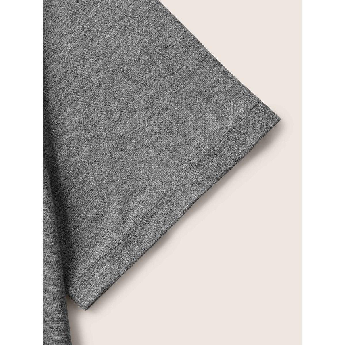 Plus Size Supersoft Essentials Solid Square Neck Knit T-shirt DimGray Women Basics Non Square Neck Bodycon Everyday T-shirts BloomChic 22-24/3X Product Image