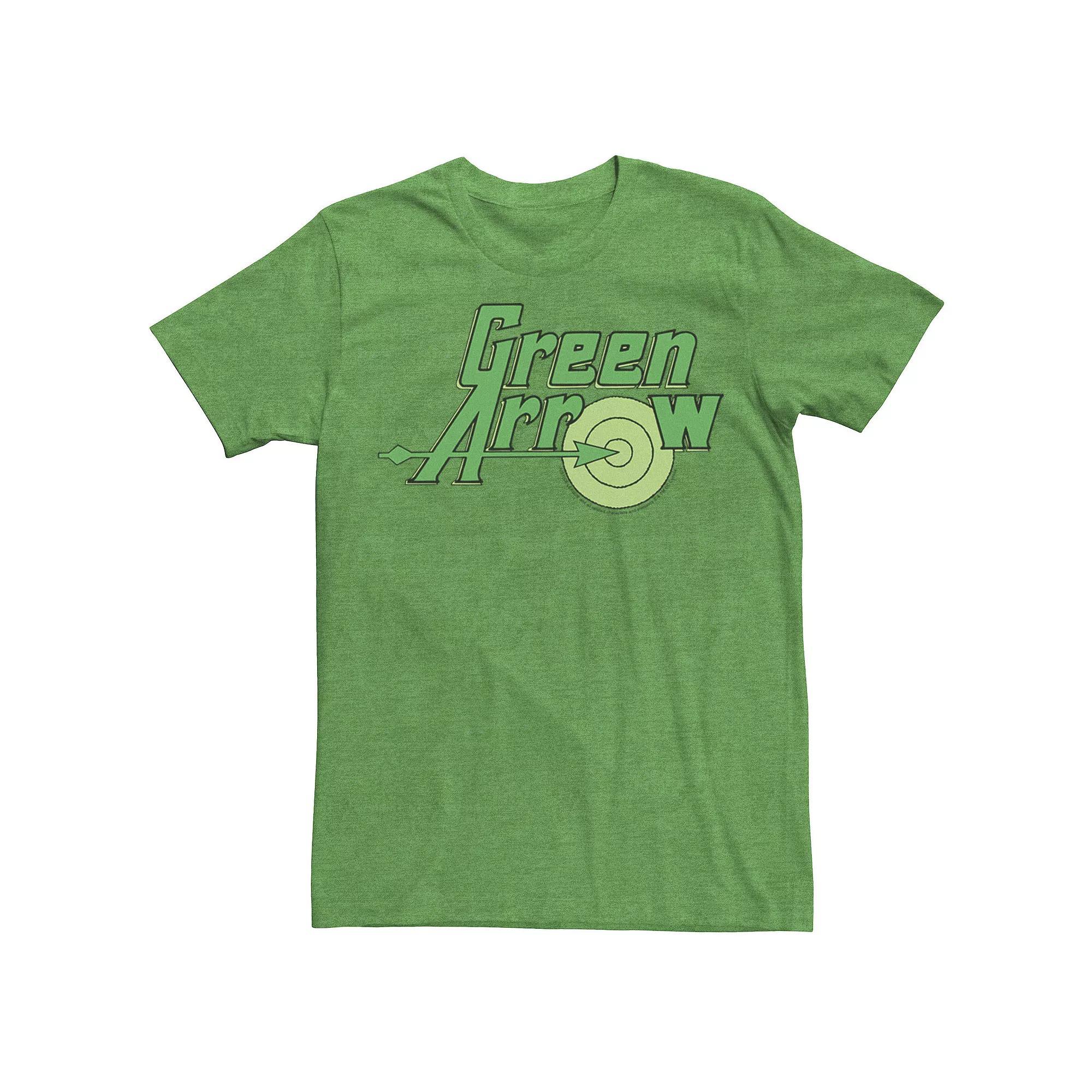 Men's DC Comics The Green Arrow Vintage Text Poster Tee, Size: Medium, Kelly Grey Product Image
