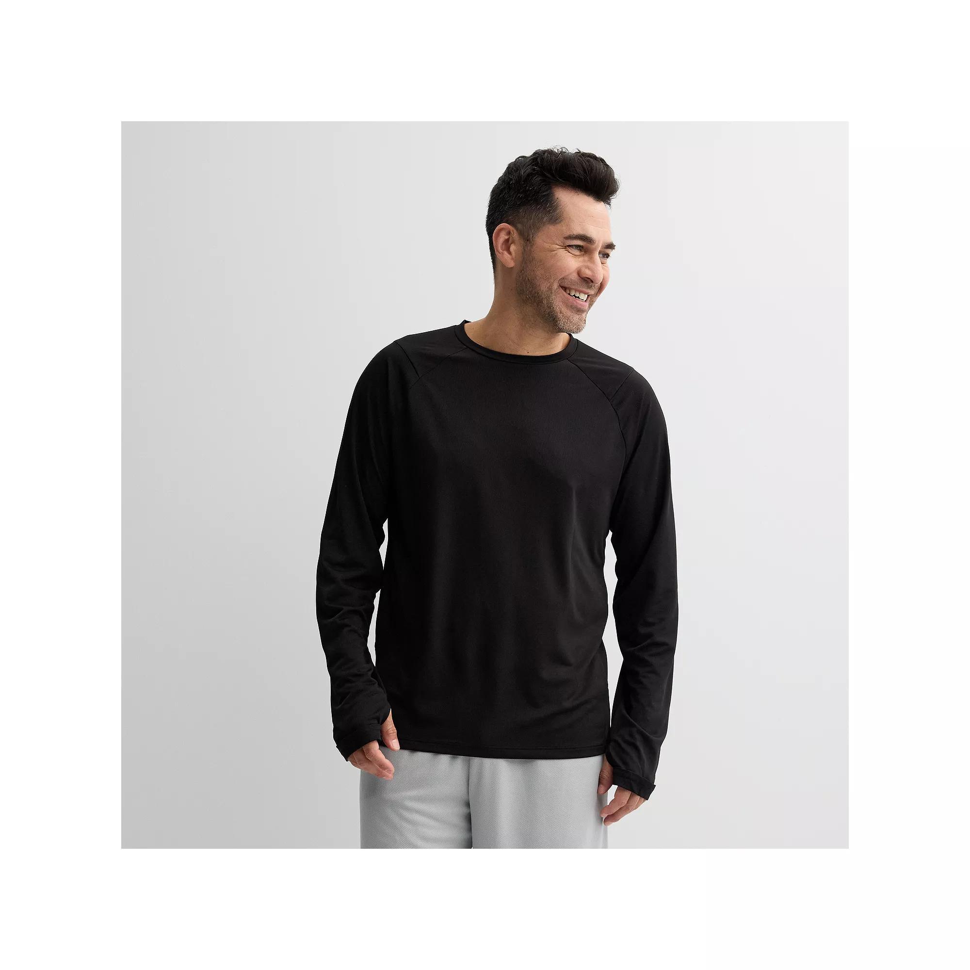 Men's Tek Gear® Dry Tek Long Sleeve Shirt, Size: Large, Mineral Black Cd Product Image