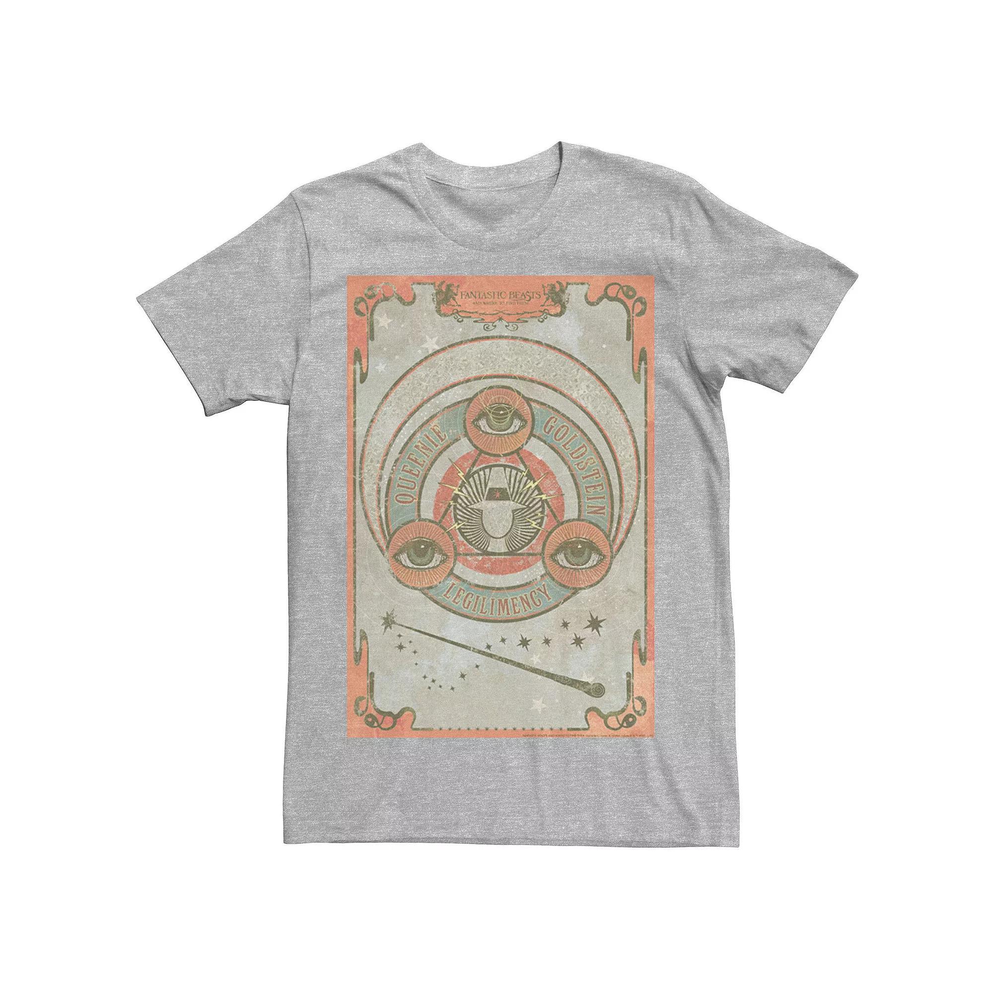Men's Fantastic Beasts Queenie Card Poster Tee, Size: Medium, Athletic Grey Product Image